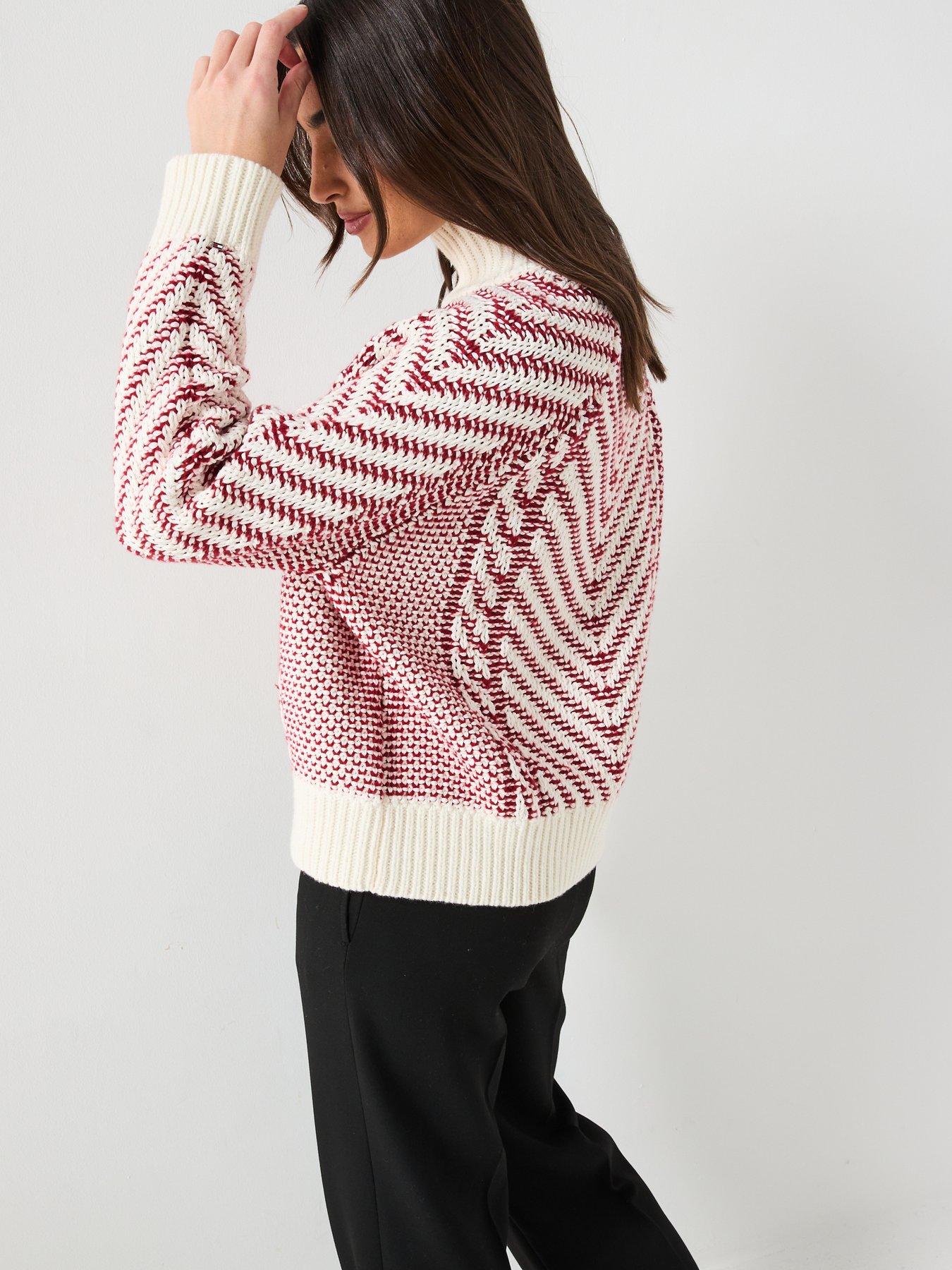 Image 6 of 6 of Tommy Hilfiger Textured Cable Knit Jumper - Red