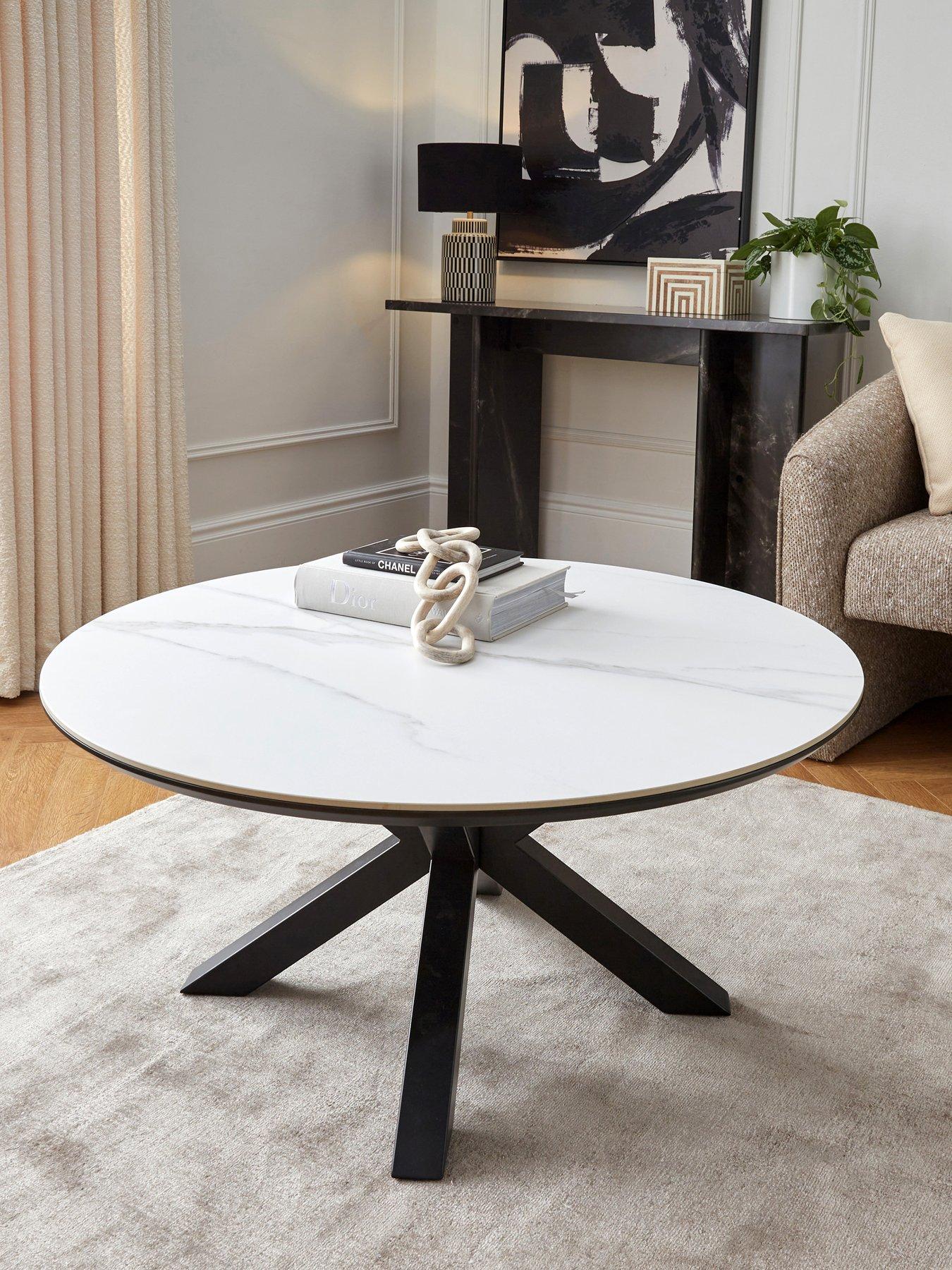 The Very Collection Arabella Ceramic Coffee Table - White/Black - FSC® Certified