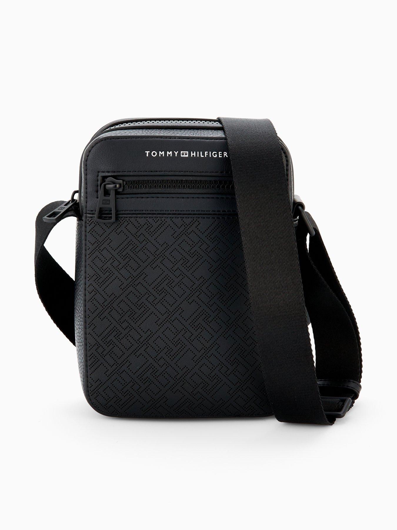 Image 1 of 4 of Tommy Hilfiger Th Monogram Mini Reporter Bag - Black