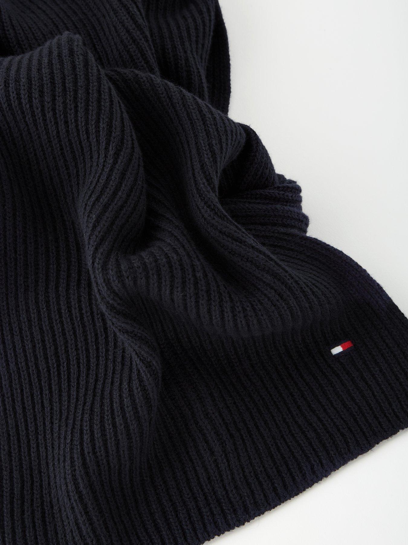  image of tommy-hilfiger-pima-cotton-flag-scarf-black
