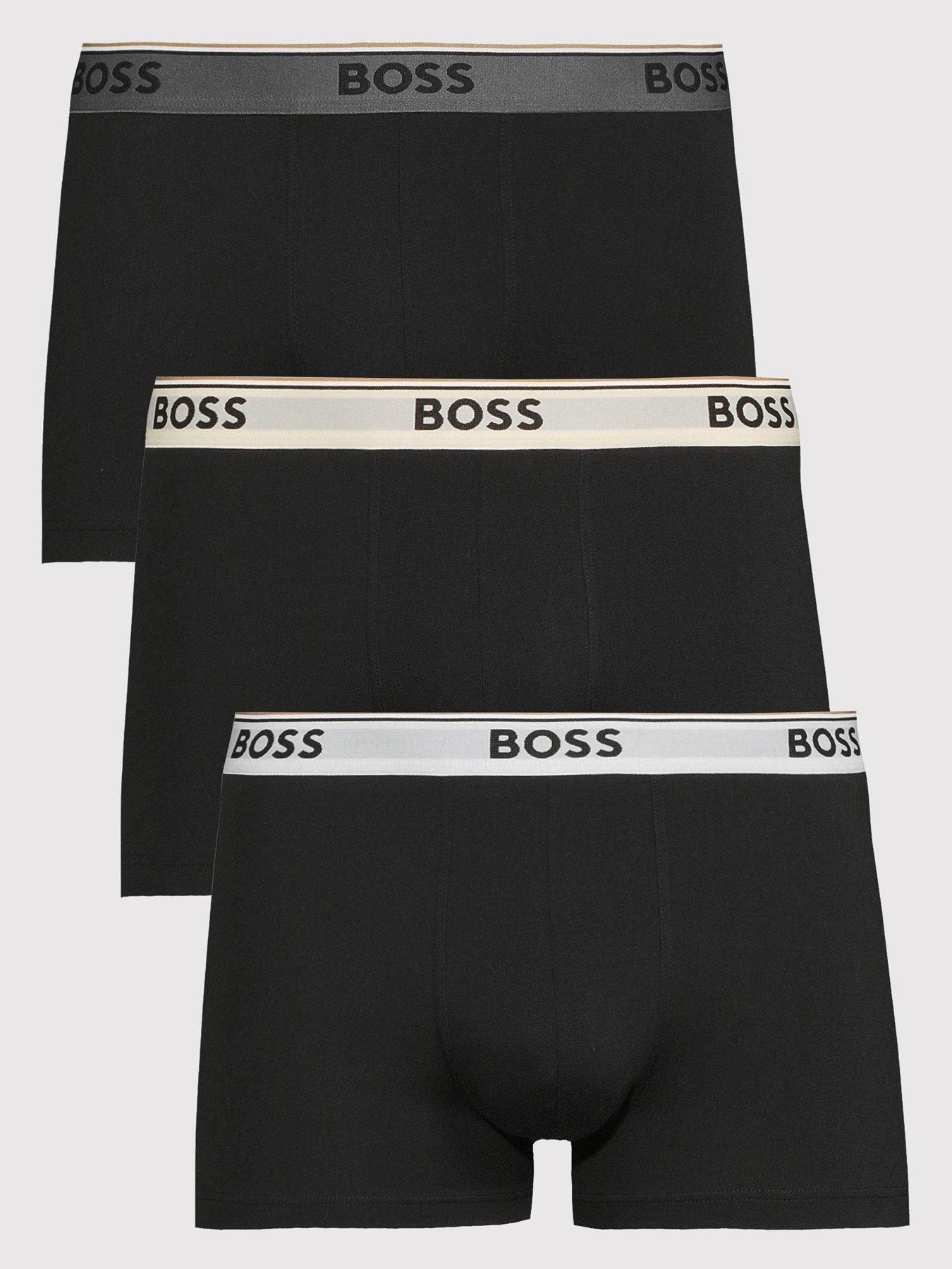 Image 1 of 3 of BOSS Bodywear 3 Pack Power Contrast Waistband Trunks - Black