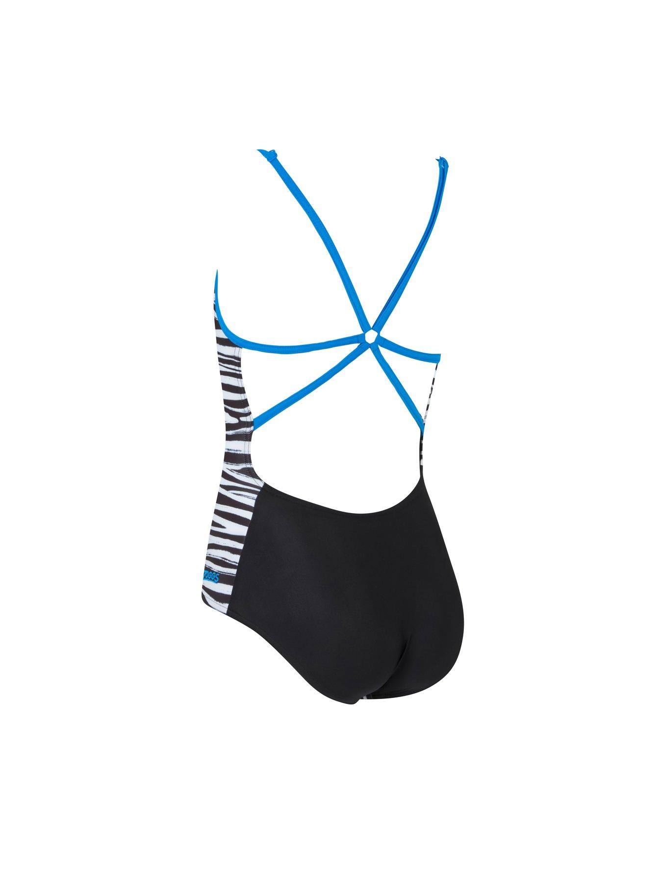 Image 5 of 5 of Zoggs Junior Girl's Lito Stripes Starback Swimsuit - Navy