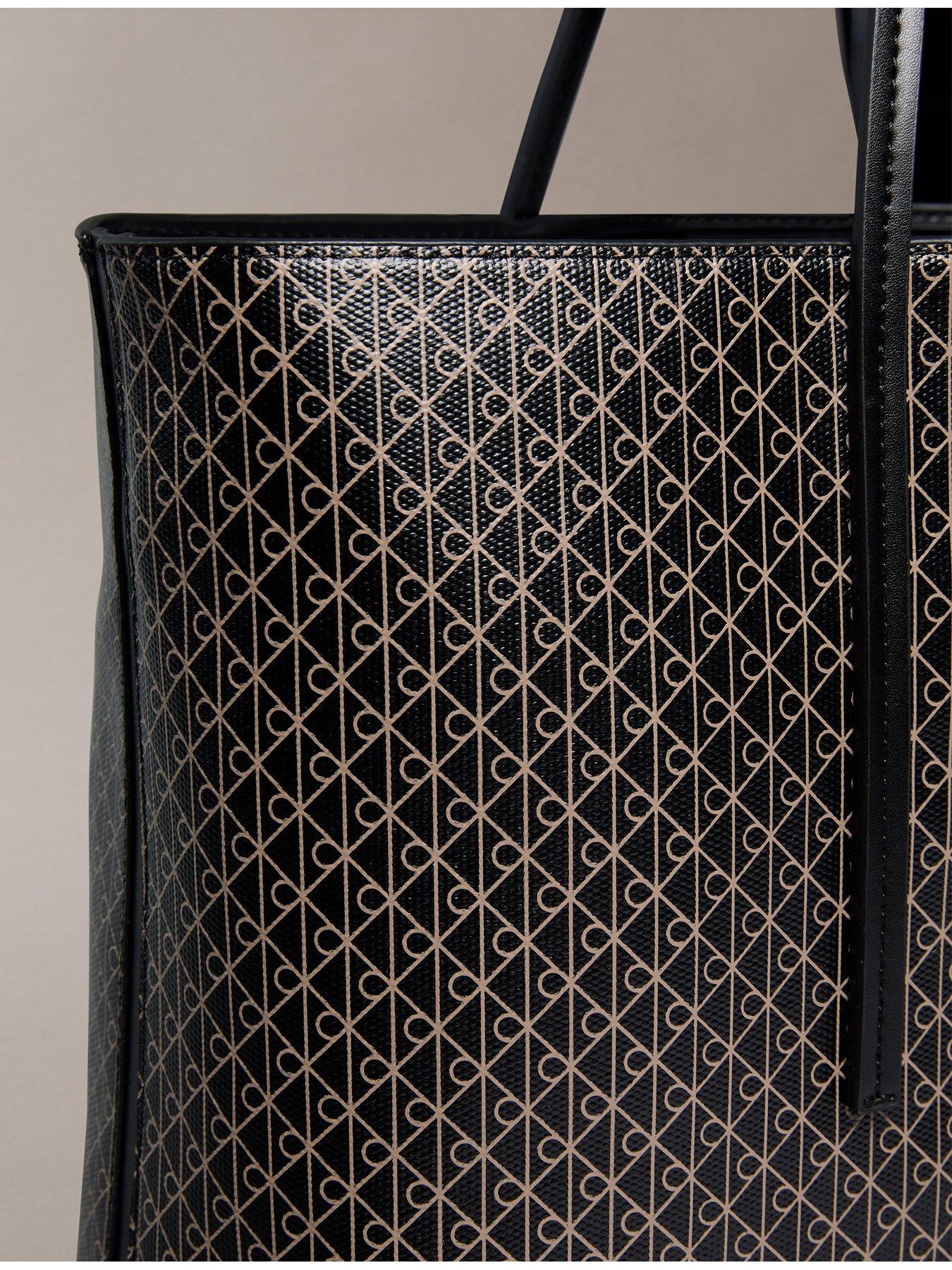 Image 3 of 5 of Calvin Klein Coated Emblem Print Pouch Tote Bag - Black