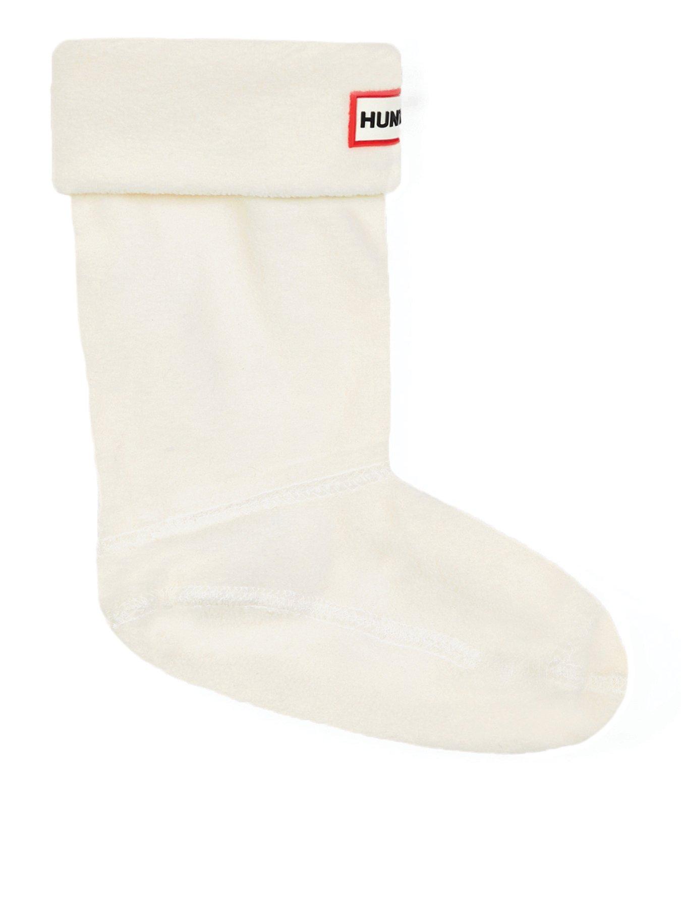  image of hunter-kids-fleece-boot-sock-white