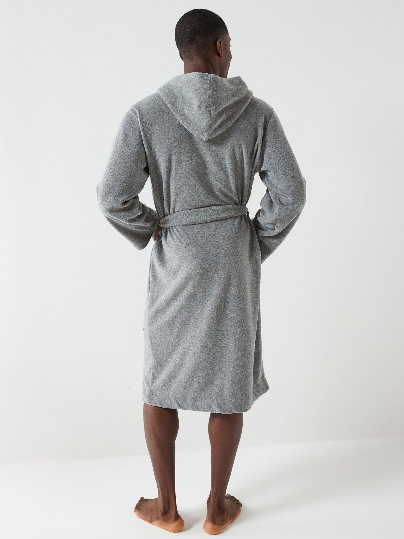  image of boss-bodywear-corporate-trim-terry-robe-grey