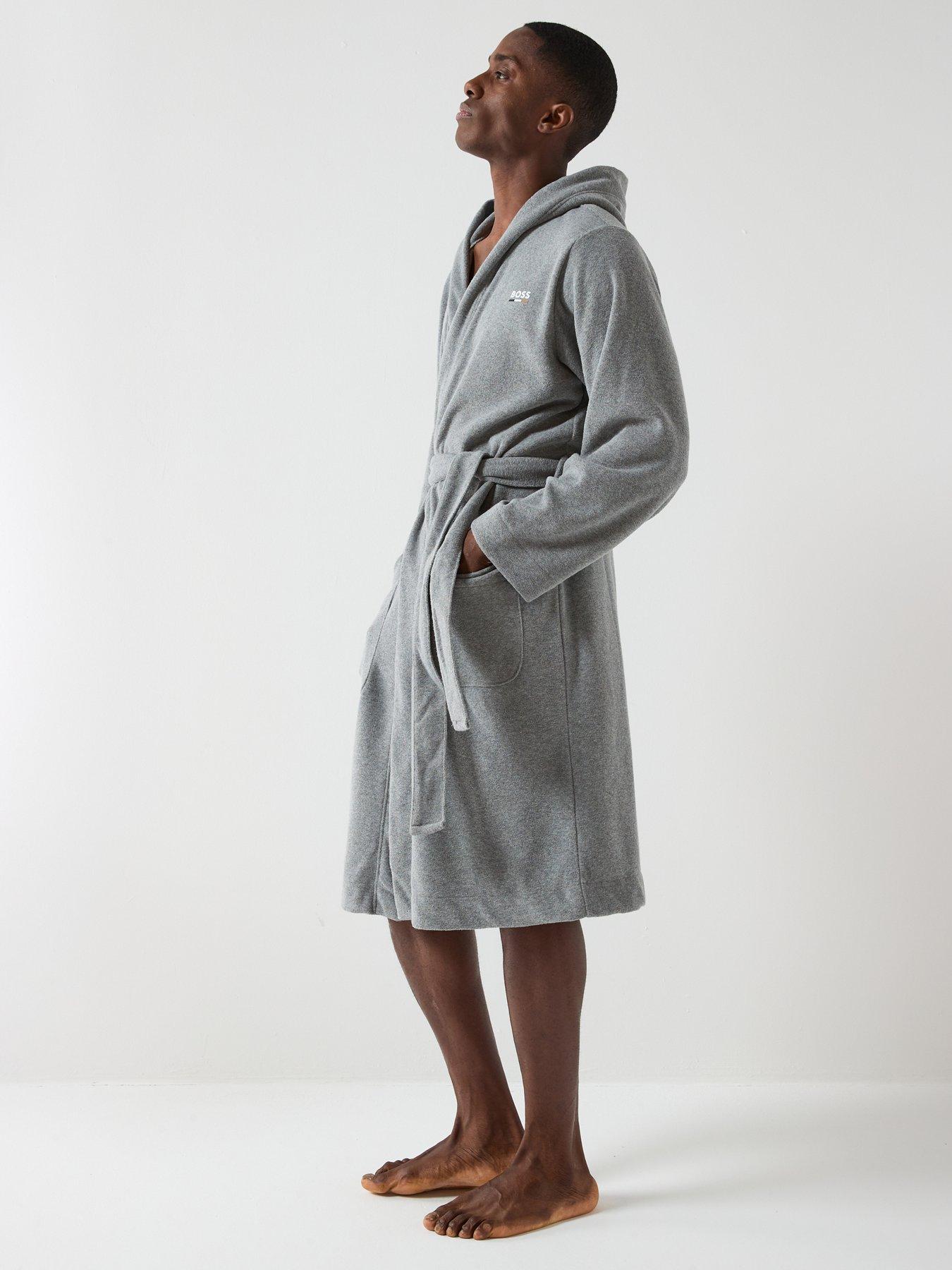  image of boss-bodywear-corporate-trim-terry-robe-grey
