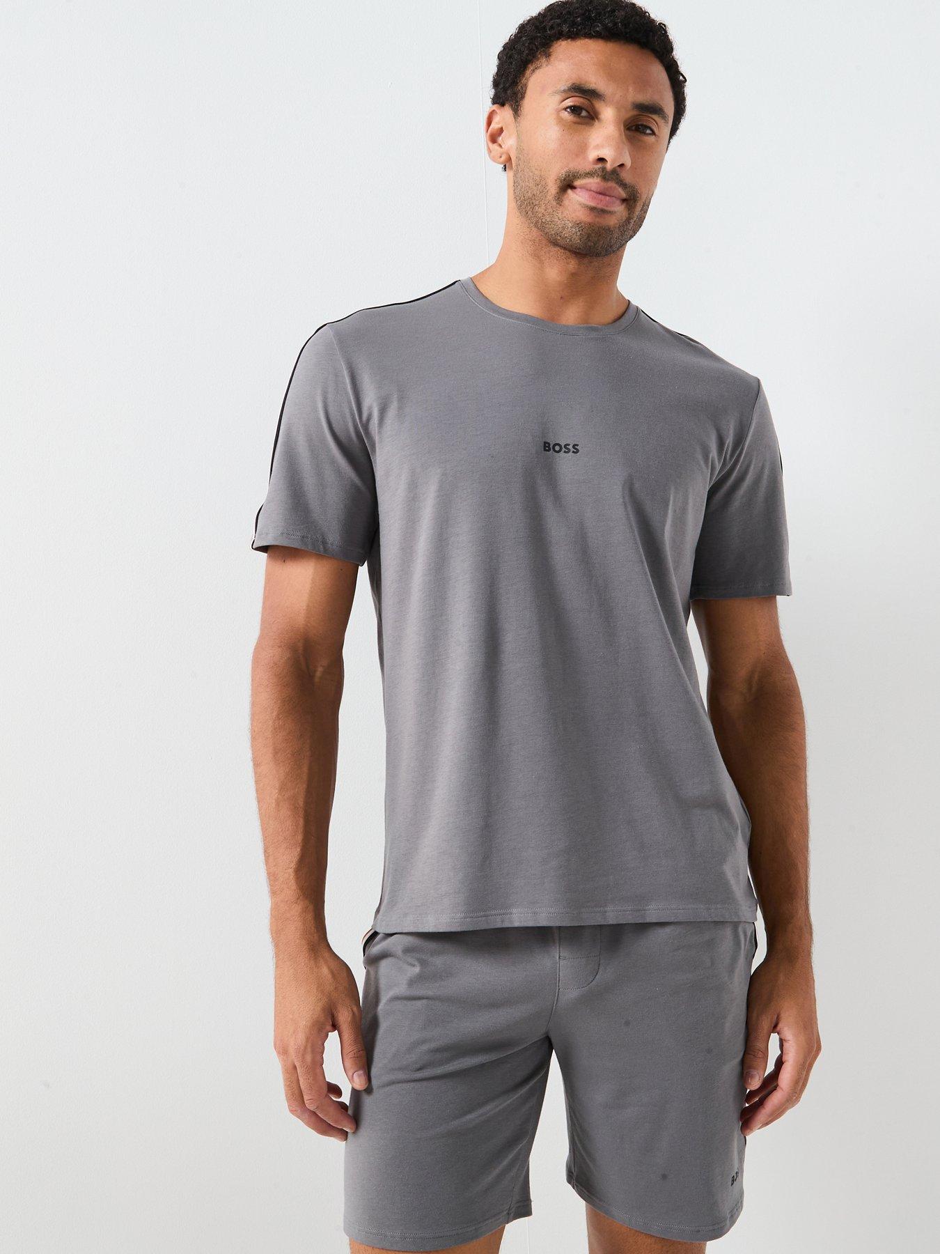 undefined Boss Unique Global Stripe Taped Loungewear T-shirt - Grey