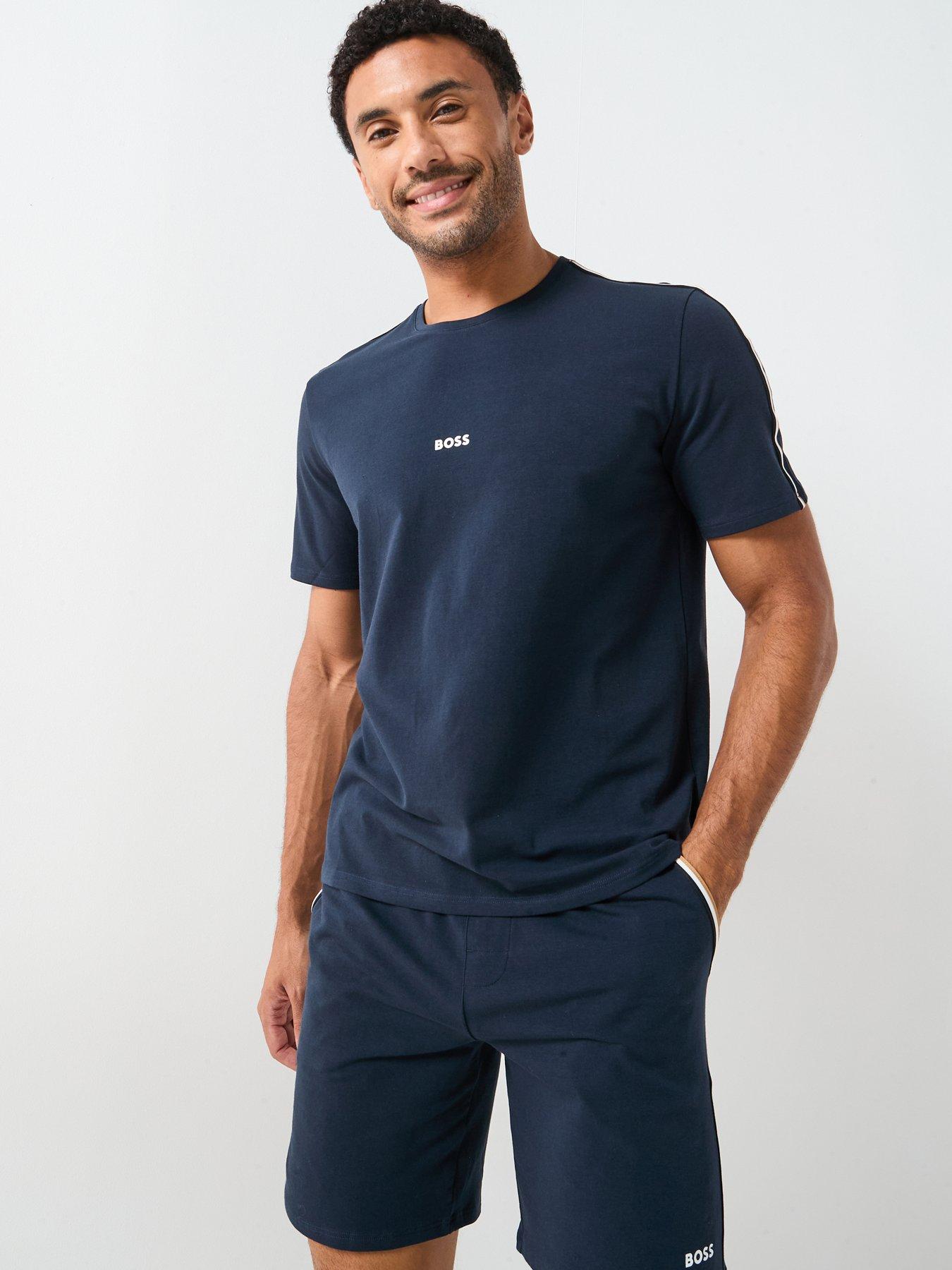 undefined Unique Global Stripe Taped Loungewear T-Shirt - Navy
