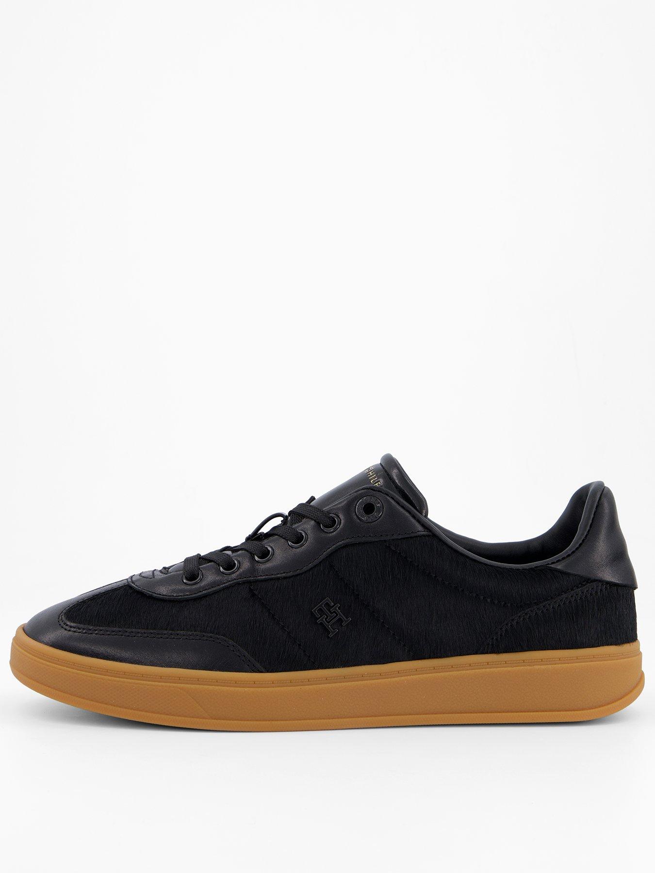 Image 1 of 7 of Tommy Hilfiger Heritage Calf Hair Trainer - Black