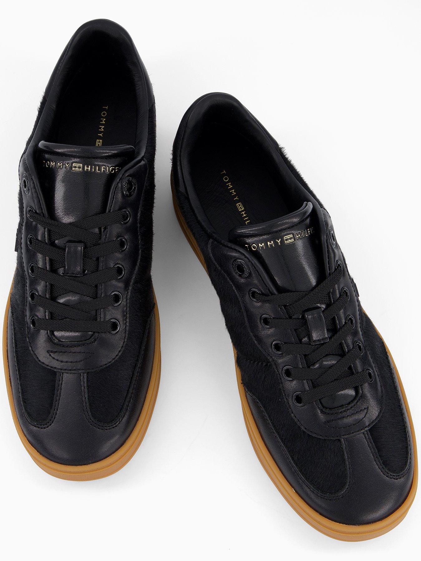 Image 3 of 7 of Tommy Hilfiger Heritage Calf Hair Trainer - Black