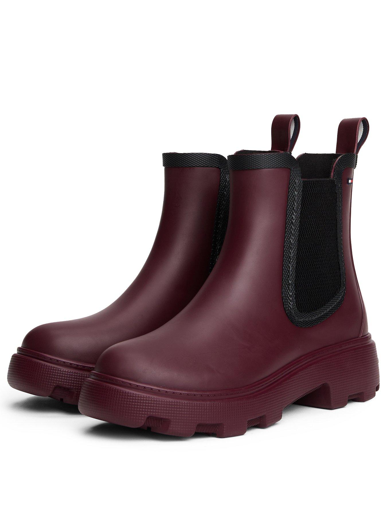 Image 2 of 6 of Tommy Hilfiger Lined Rainboots - Burgundy
