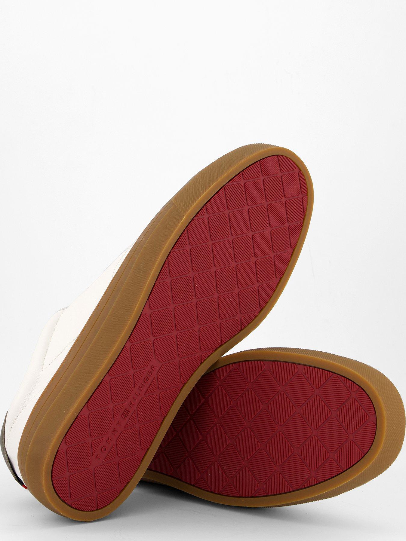 Image 4 of 7 of Tommy Hilfiger Premium Dress Cupsole Leather Sneakers - White