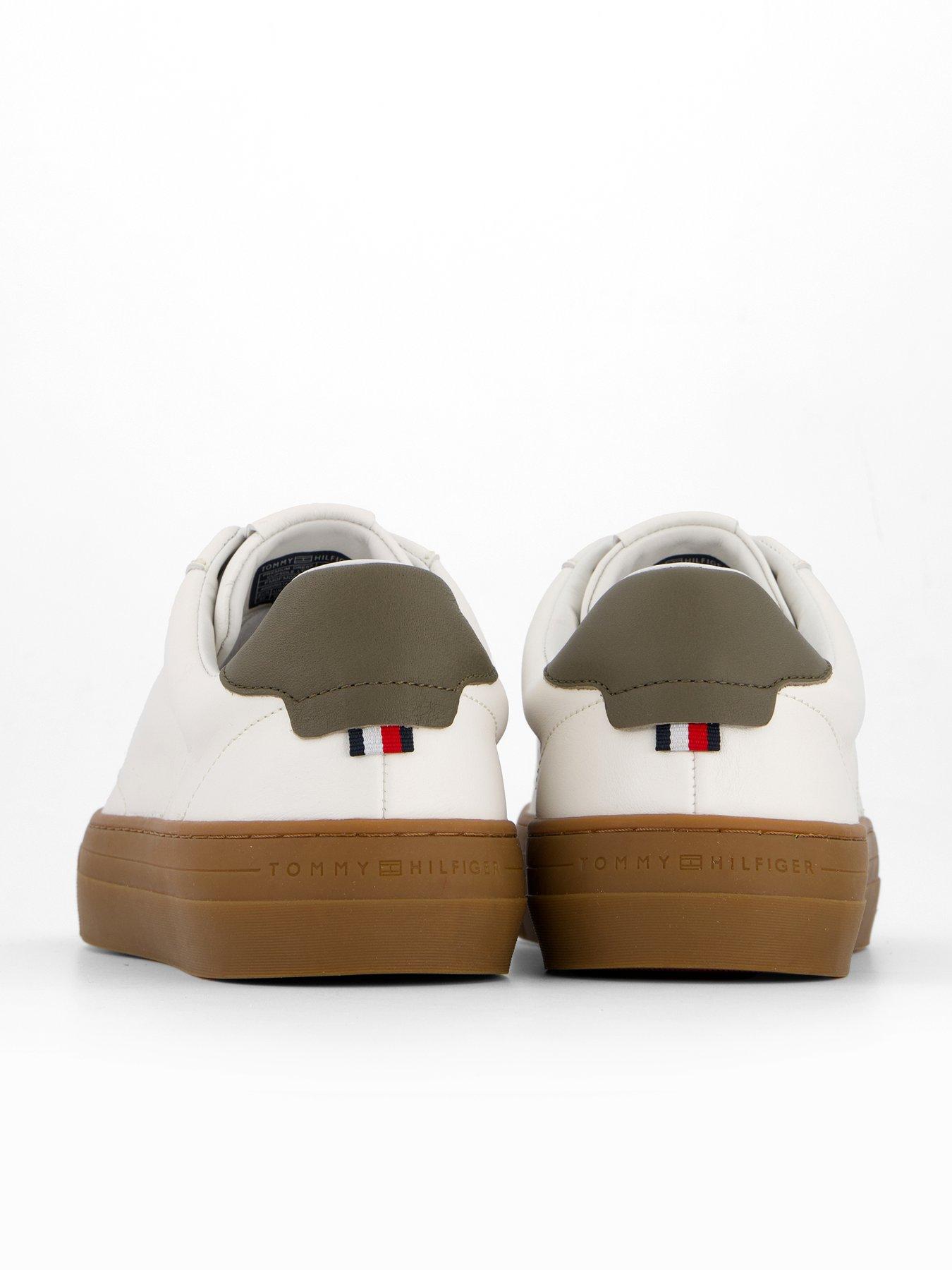Image 5 of 7 of Tommy Hilfiger Premium Dress Cupsole Leather Sneakers - White