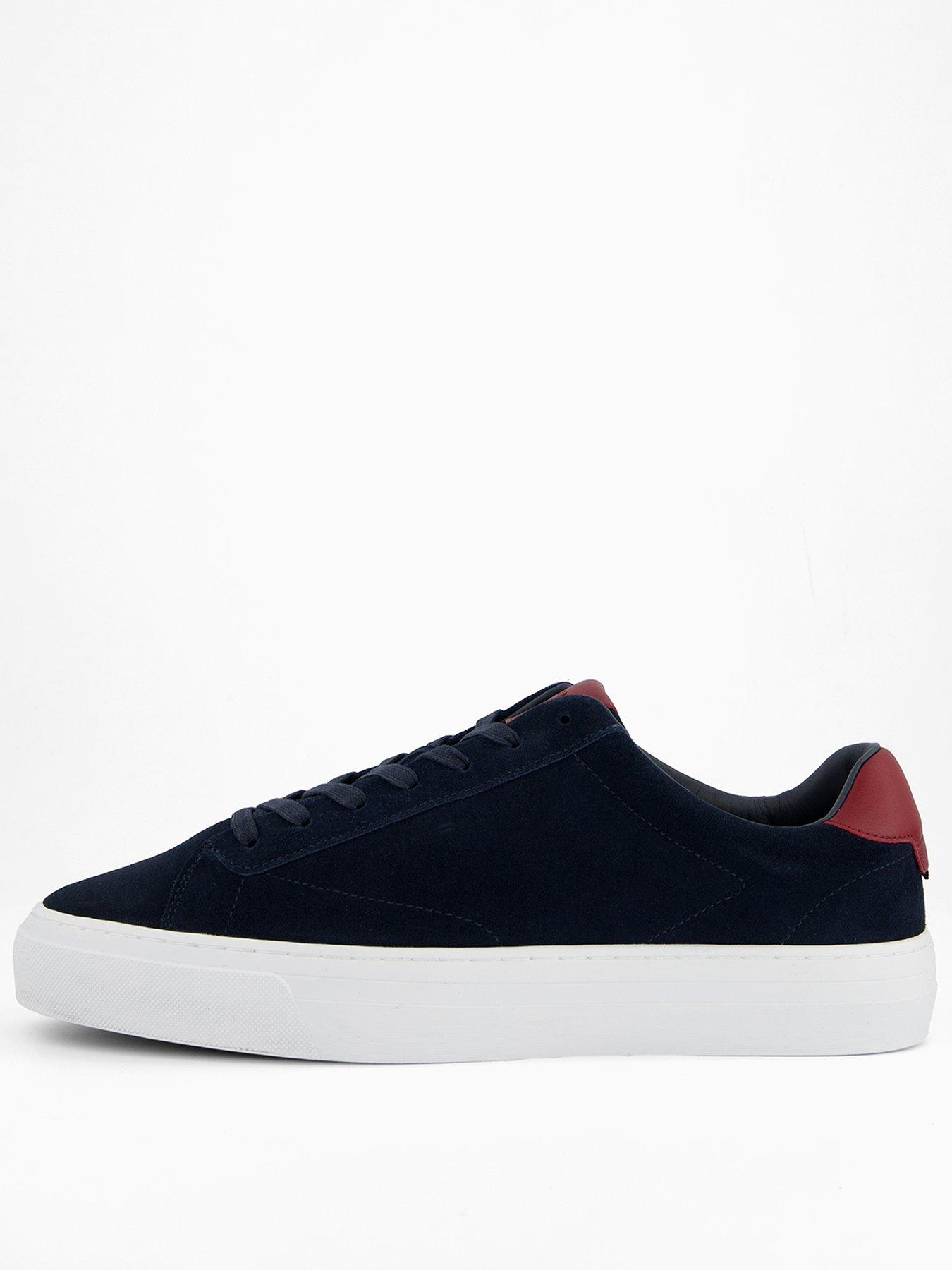 Image 1 of 7 of Tommy Hilfiger Premium Dress Cupsole Suede Trainers - Navy