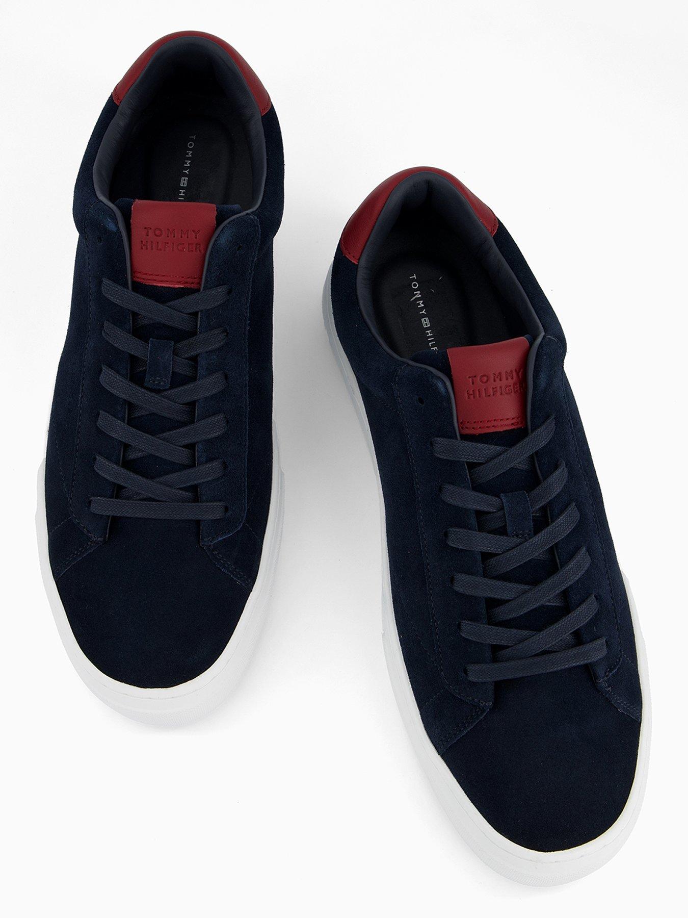 Image 3 of 7 of Tommy Hilfiger Premium Dress Cupsole Suede Trainers - Navy