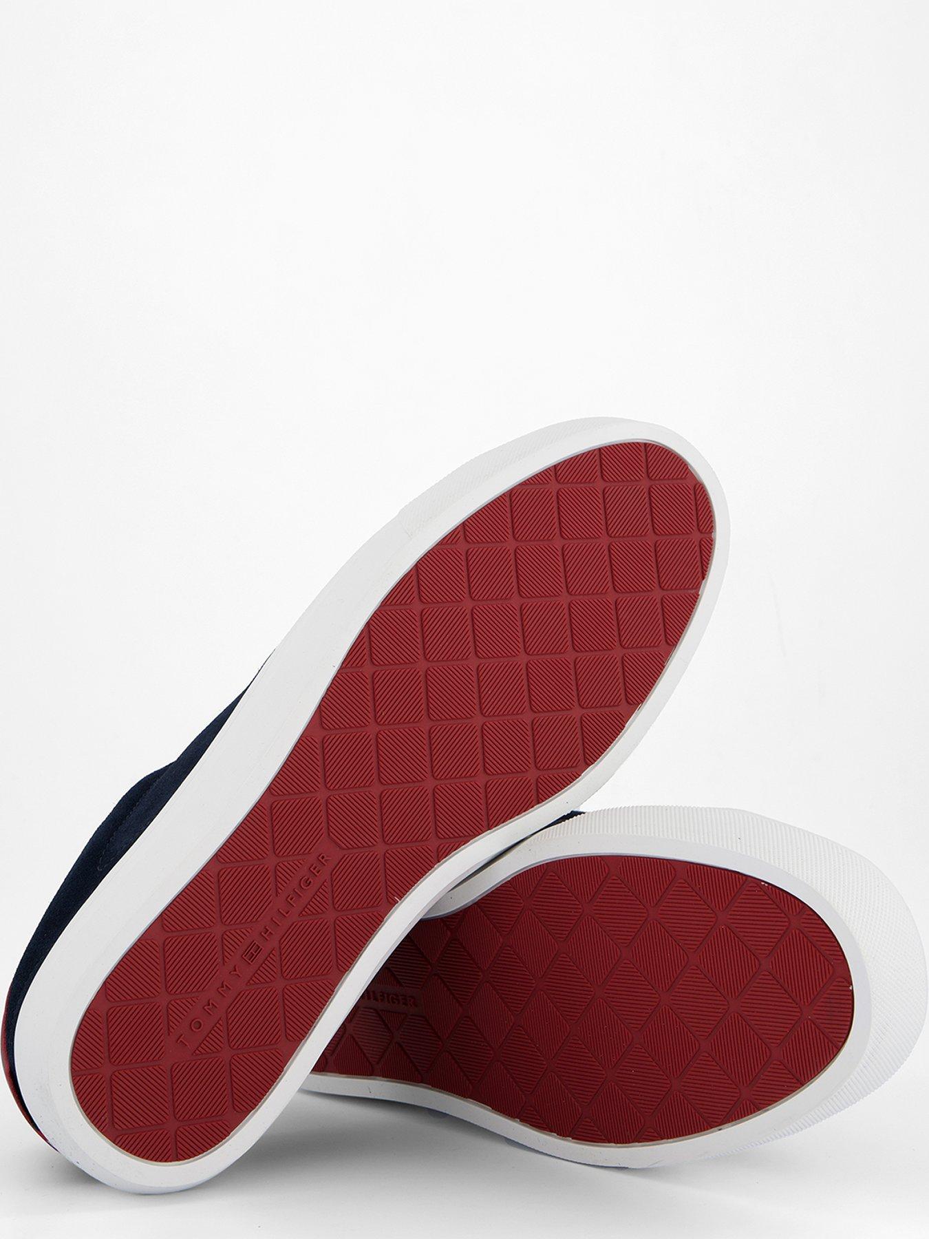 Image 4 of 7 of Tommy Hilfiger Premium Dress Cupsole Suede Trainers - Navy