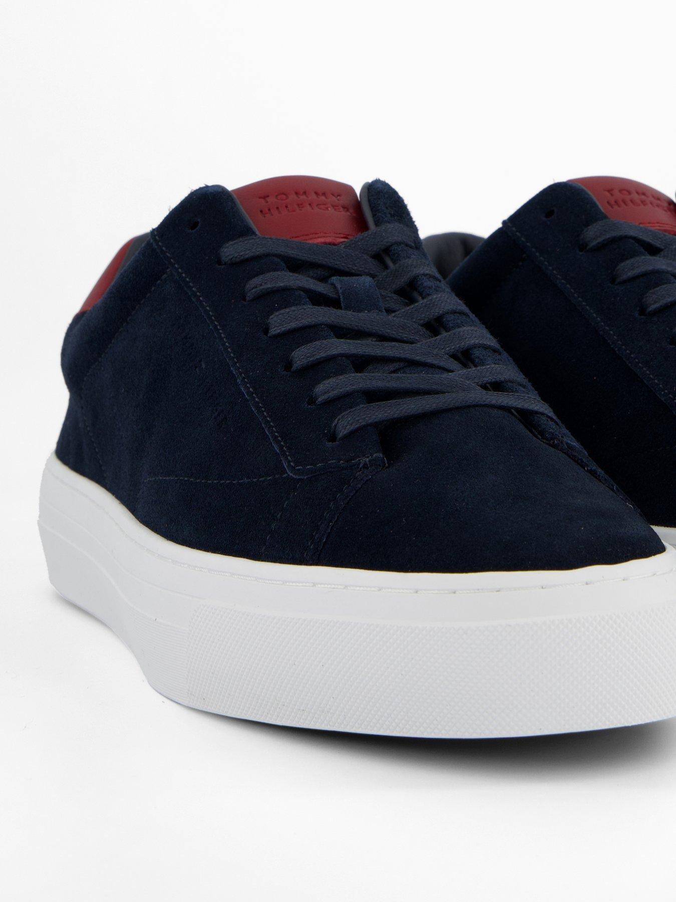 Image 6 of 7 of Tommy Hilfiger Premium Dress Cupsole Suede Trainers - Navy