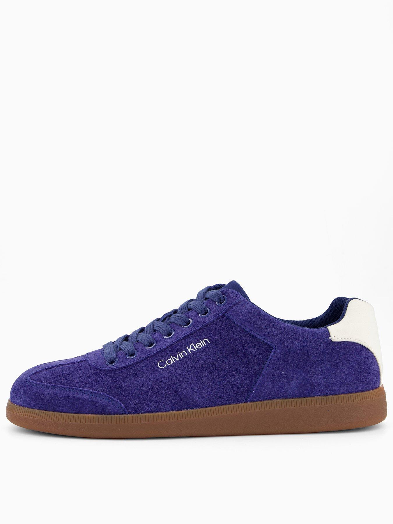 undefined Low Cupsole Laceup Suede Trainers - Blue