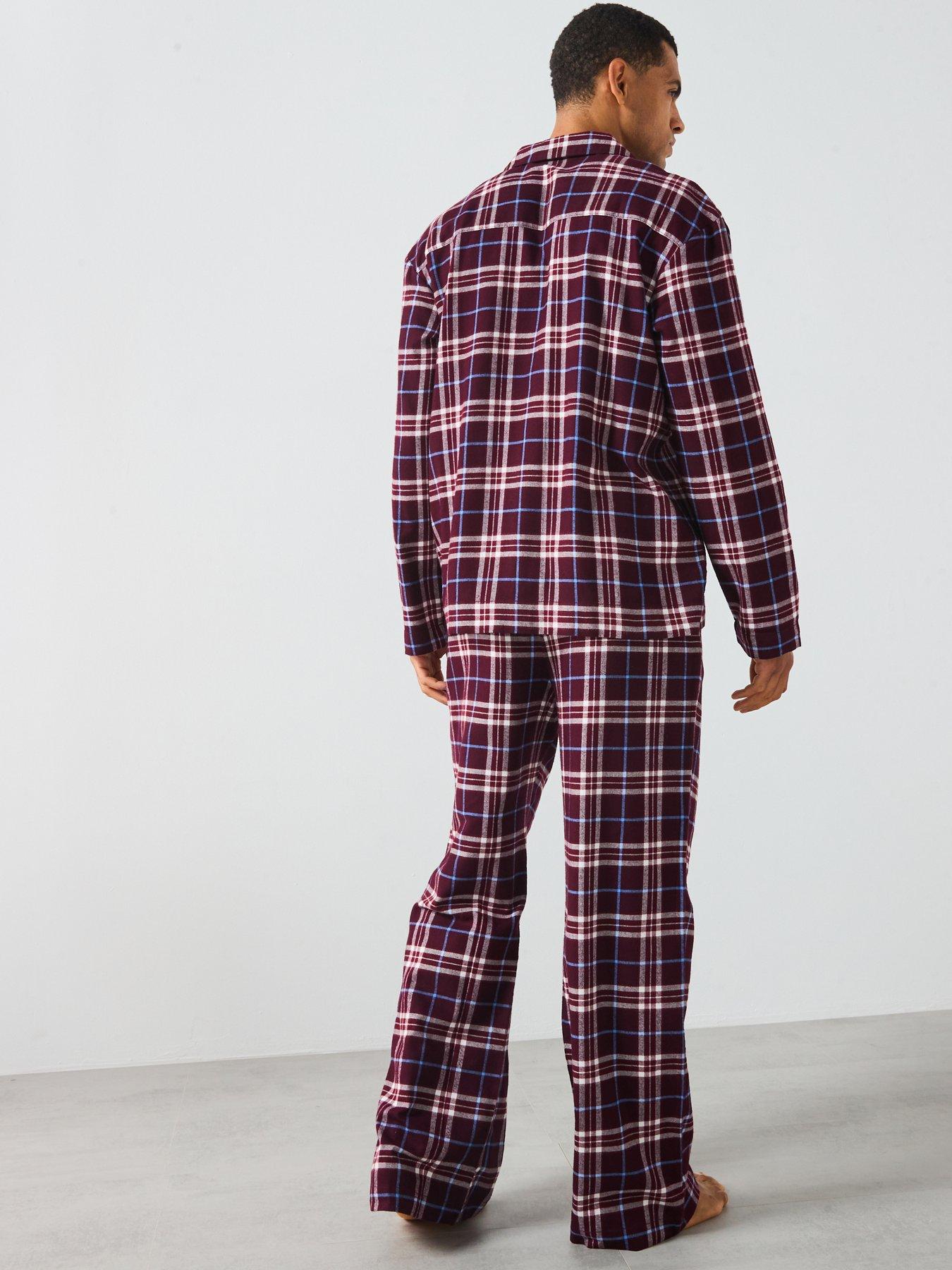 stillFront image of tommy-hilfiger-original-tartan-pyjama-set-dark-red