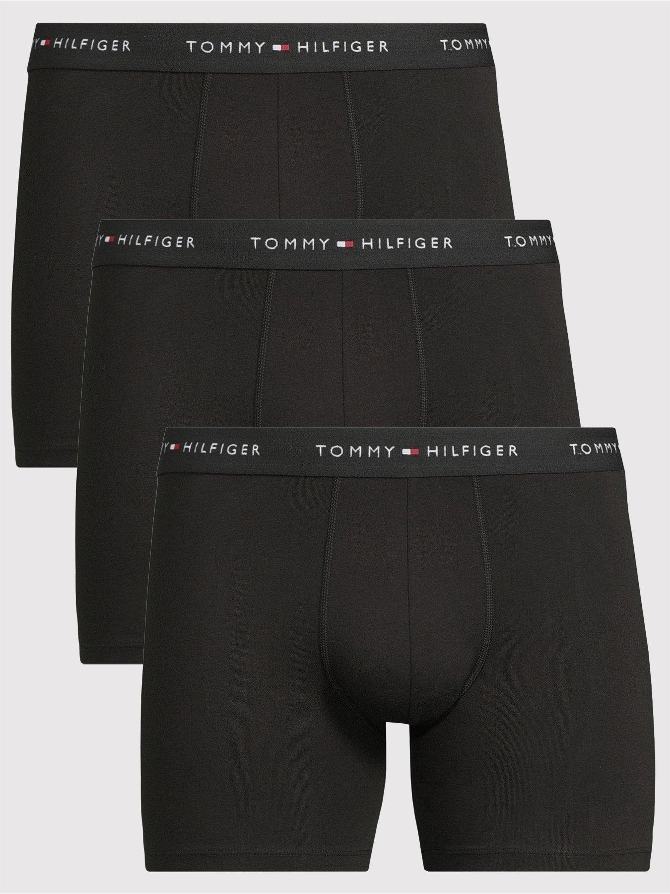 Image 1 of 3 of Tommy Hilfiger 3 Pack Signature Cotton Boxer Briefs - Black