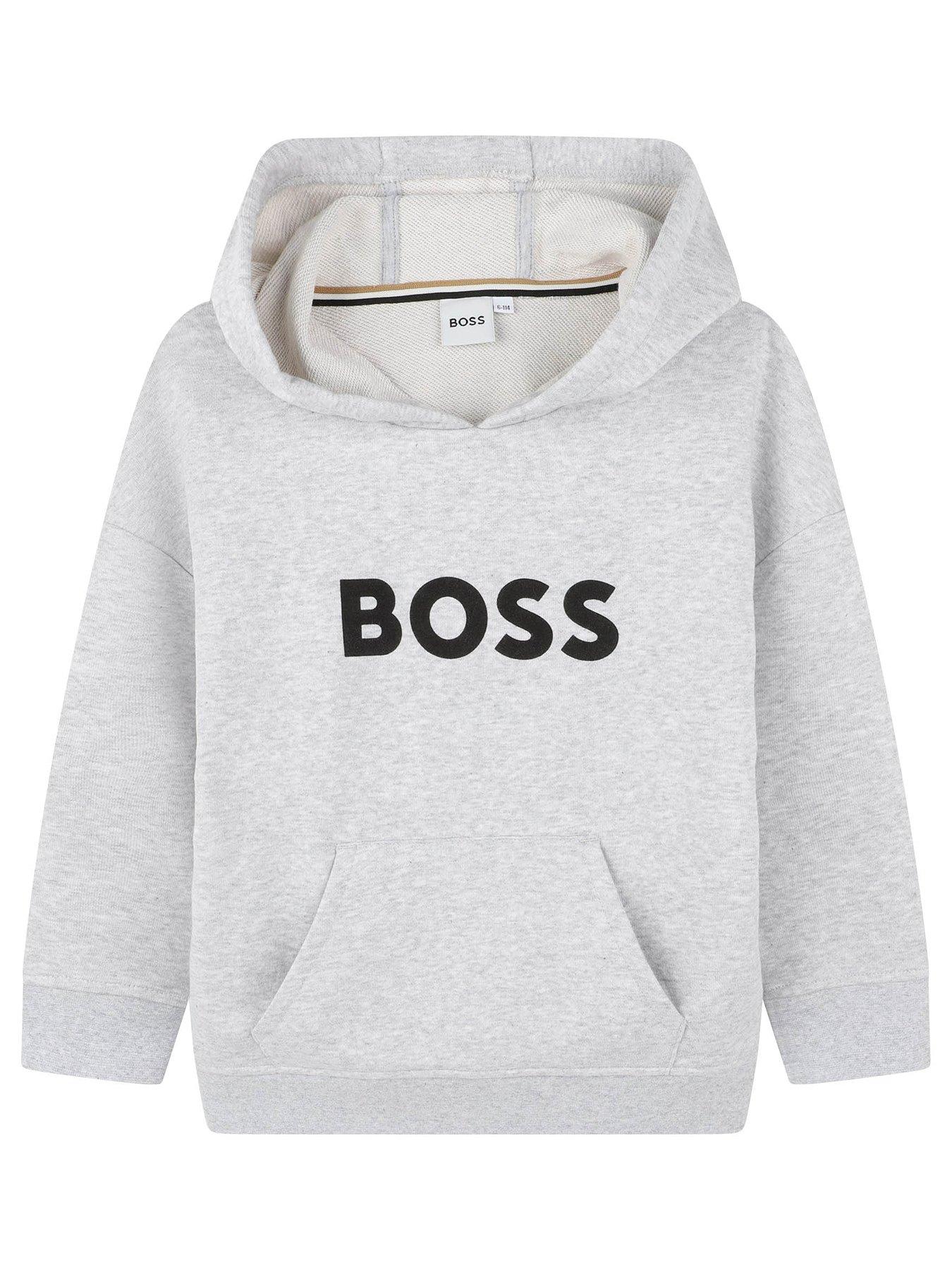  image of boss-boys-logo-hoodie-grey