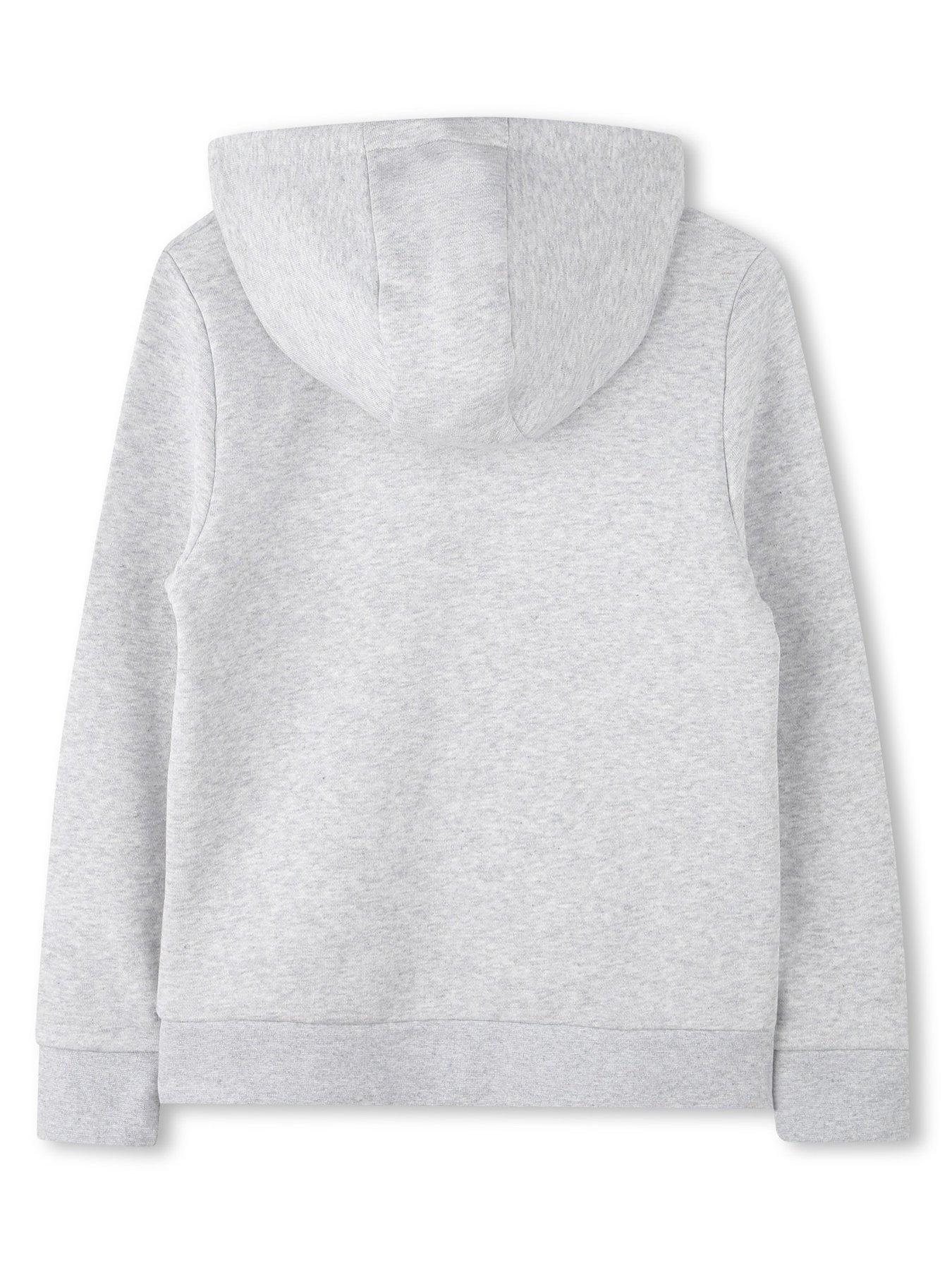 back image of boss-boys-logo-hoodie-grey