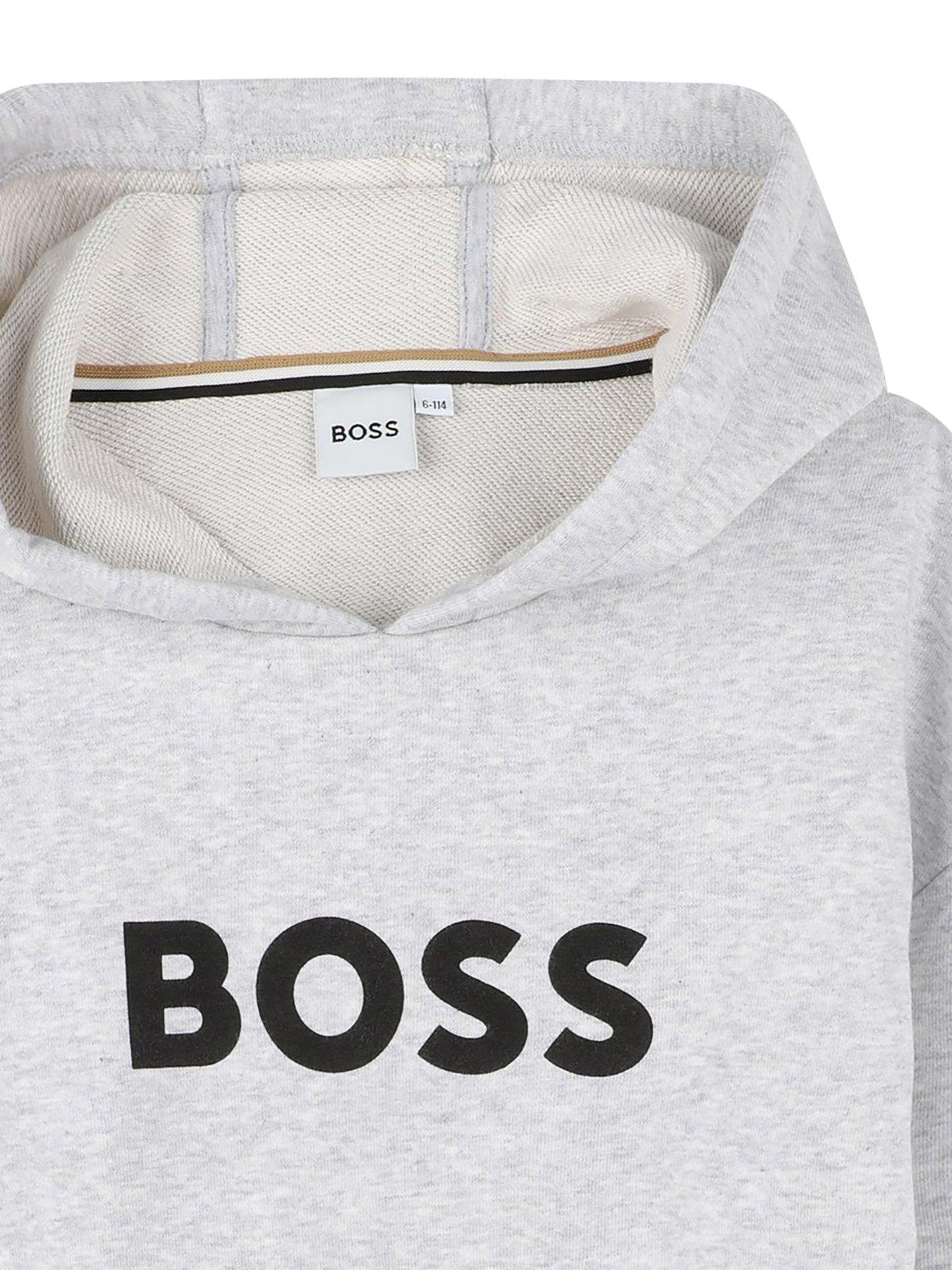  image of boss-boys-logo-hoodie-grey