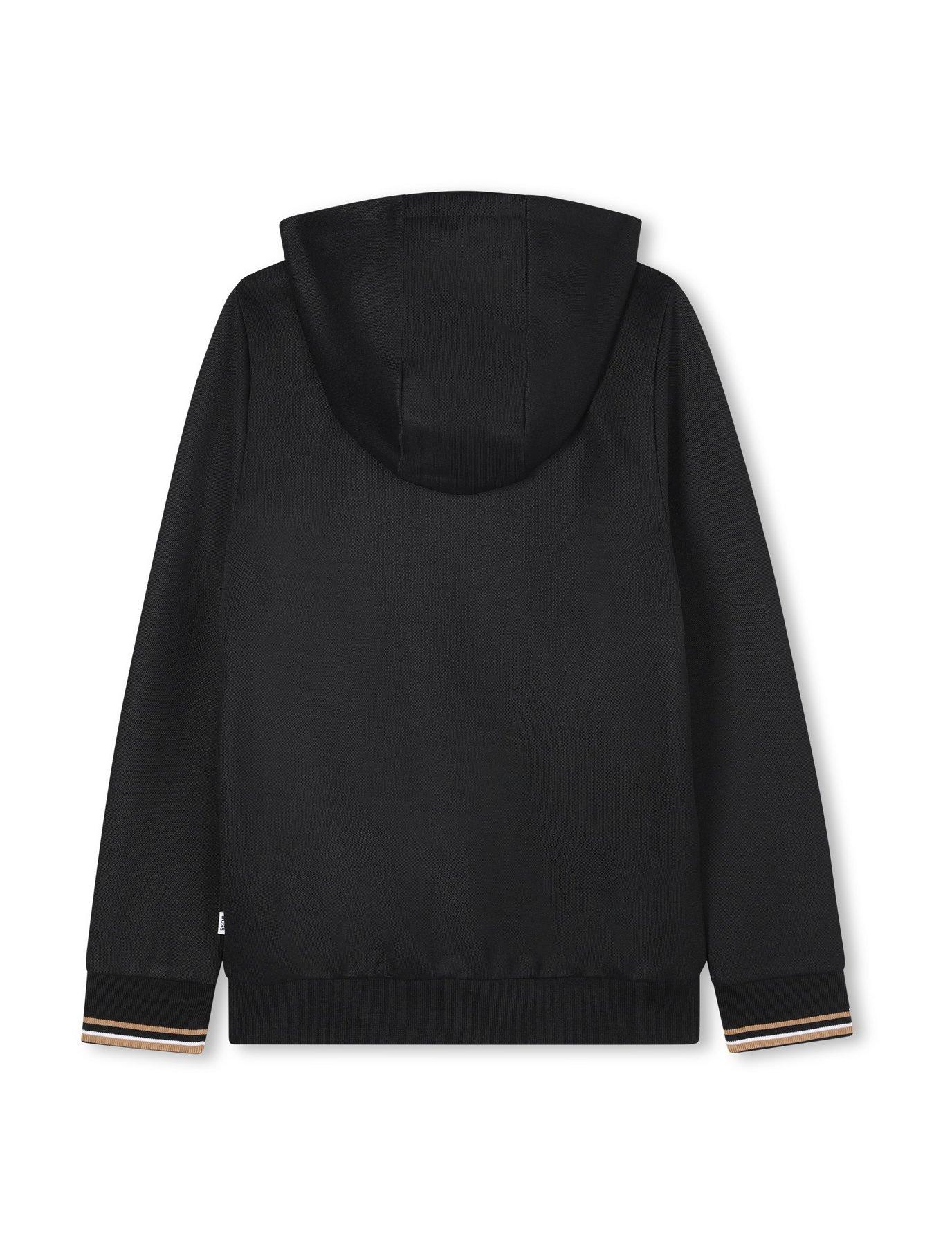  image of boss-boys-zip-through-hoodie-jog-set-black