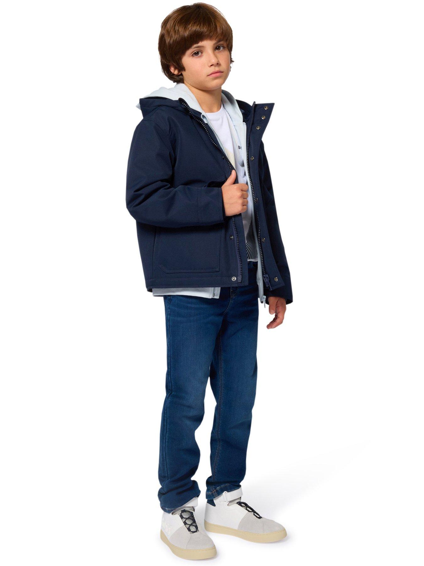  image of boss-boys-hooded-jacket-navy