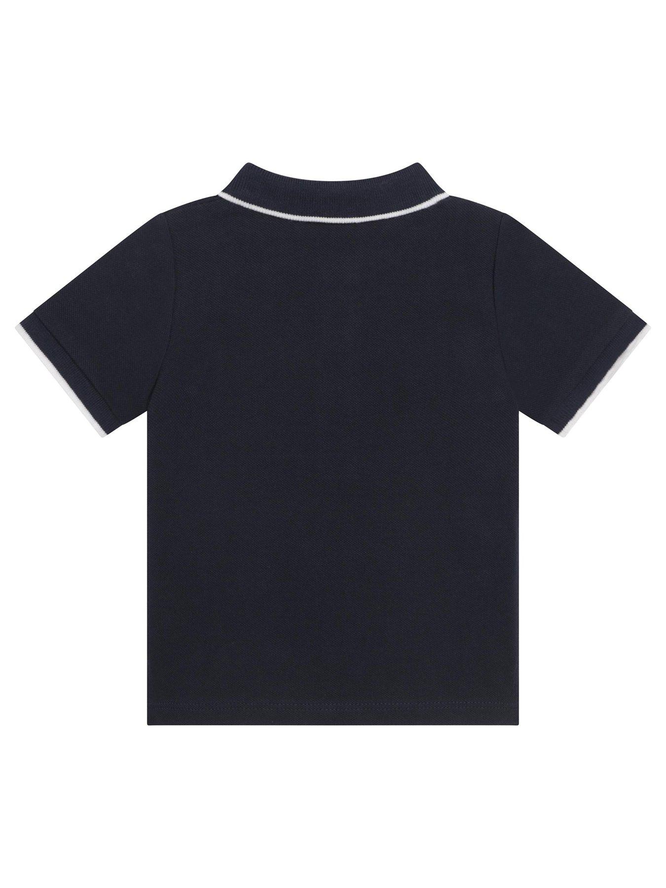back image of boss-baby-boys-short-sleeve-logo-polo-shirt-navy
