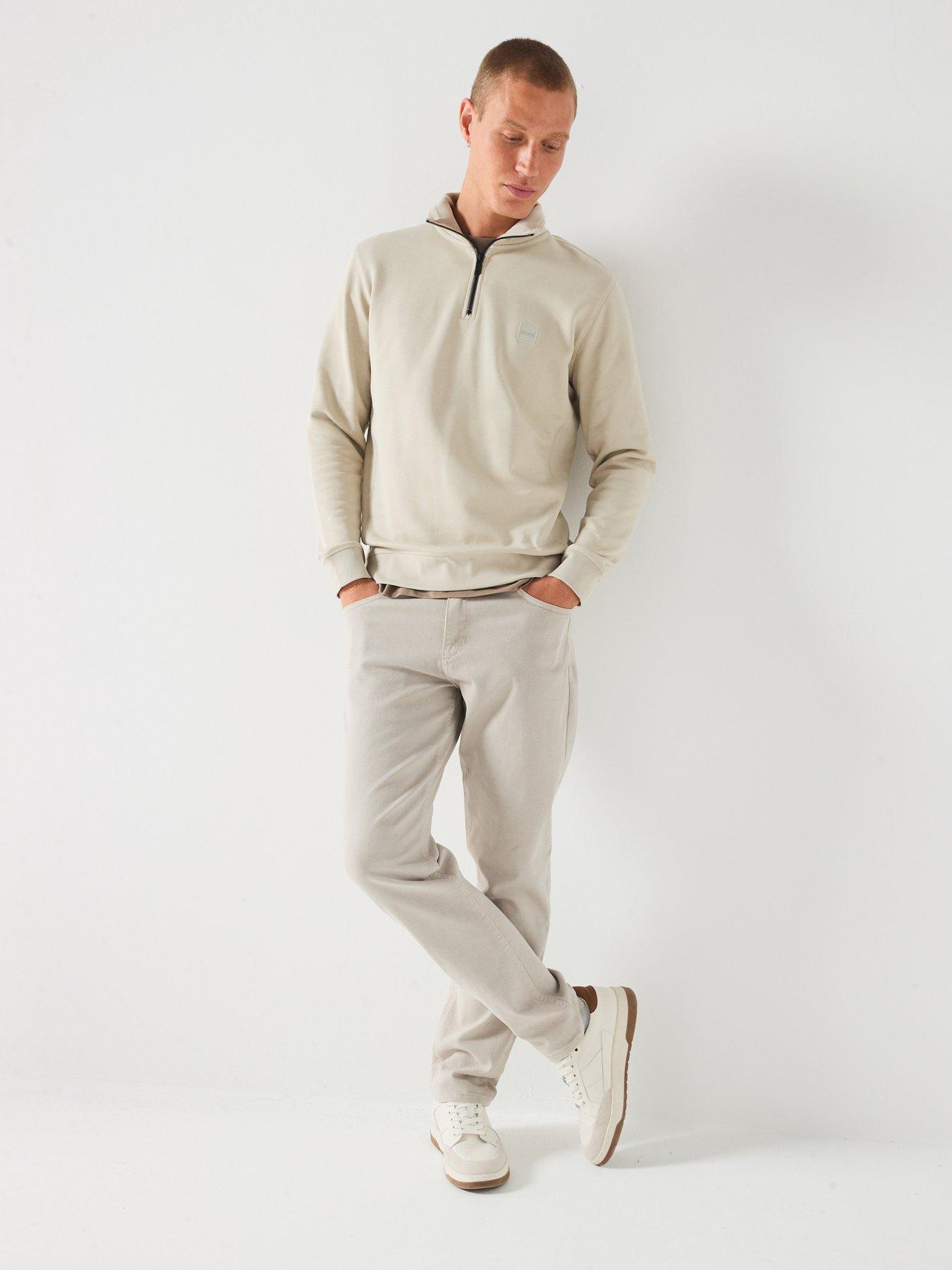  image of boss-zetrust-14-zip-sweat-light-beige