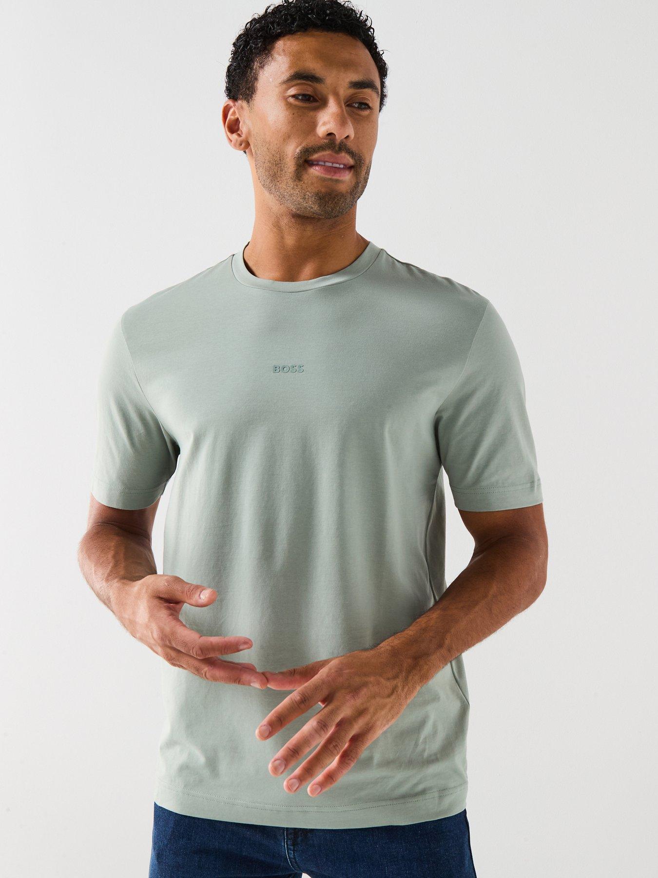 undefined Tchup Relaxed Fit Centre Logo T-Shirt - Light Green