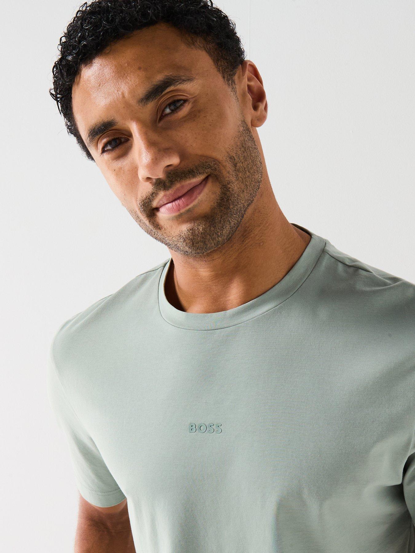 Image 4 of 6 of BOSS Tchup Relaxed Fit Centre Logo T-Shirt - Light Green