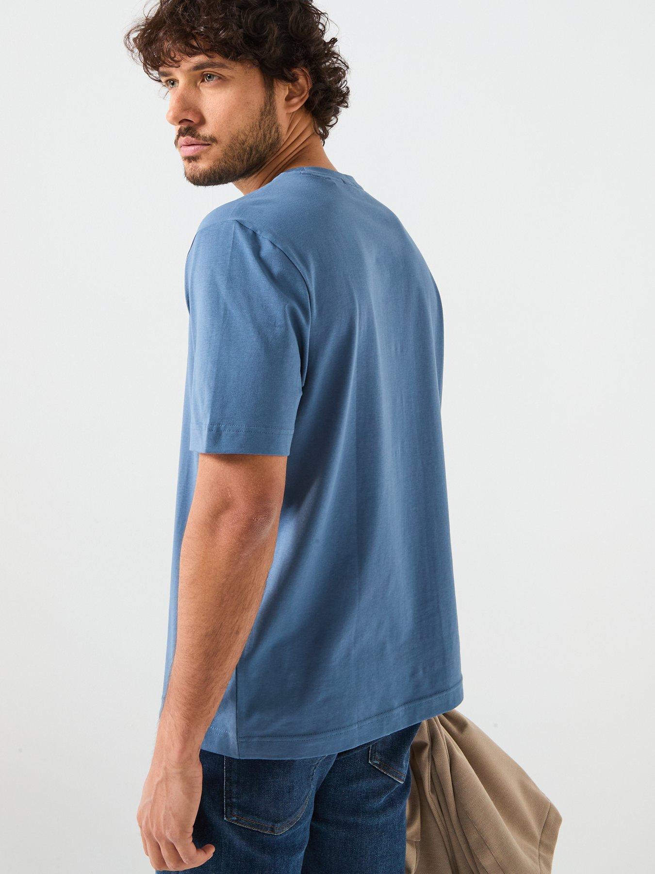 stillFront image of boss-tchup-centre-logo-t-shirt-blue