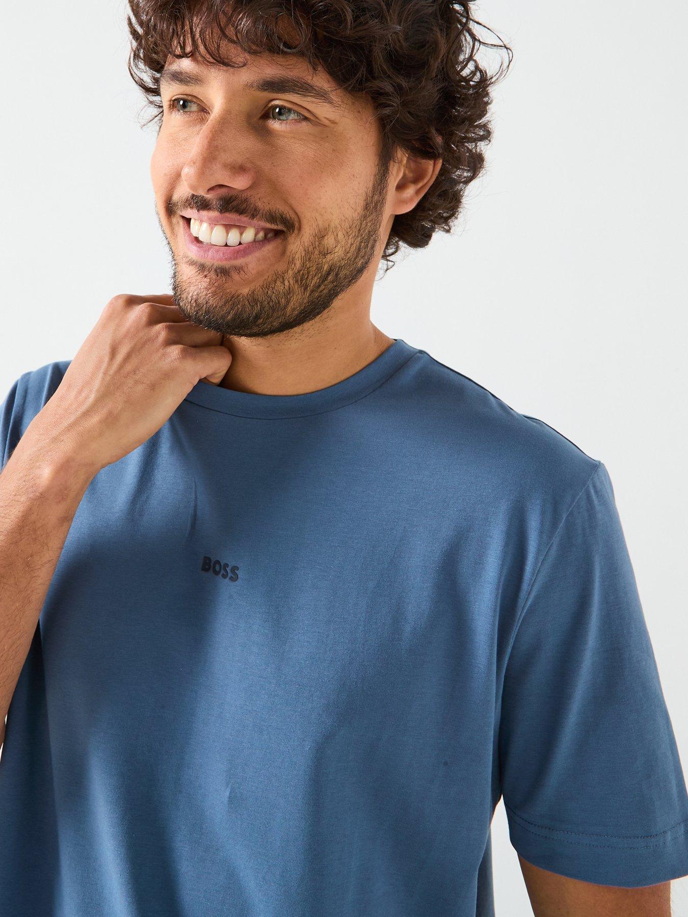  image of boss-tchup-centre-logo-t-shirt-blue