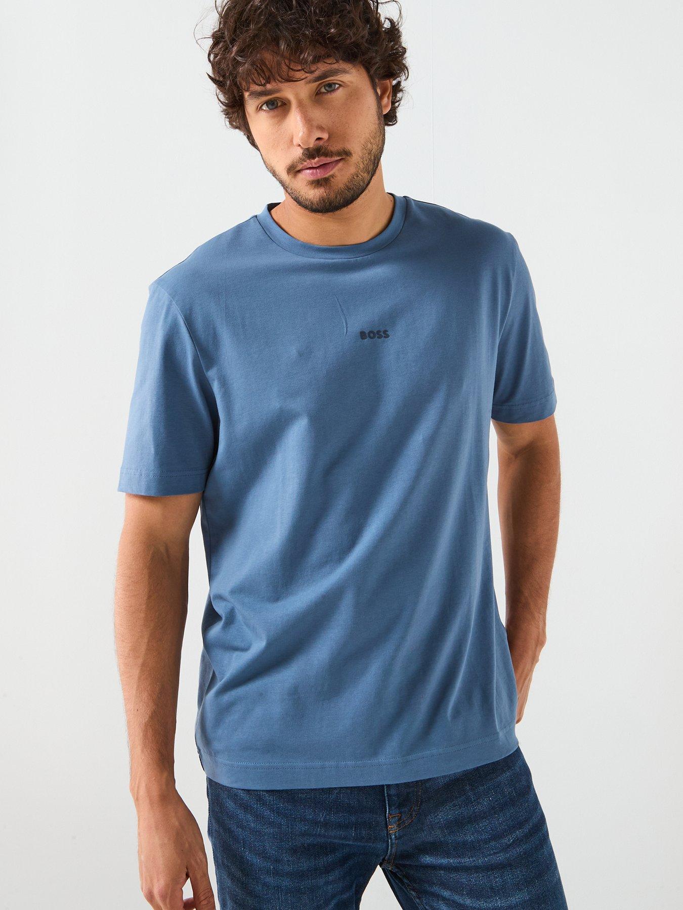  image of boss-tchup-centre-logo-t-shirt-blue