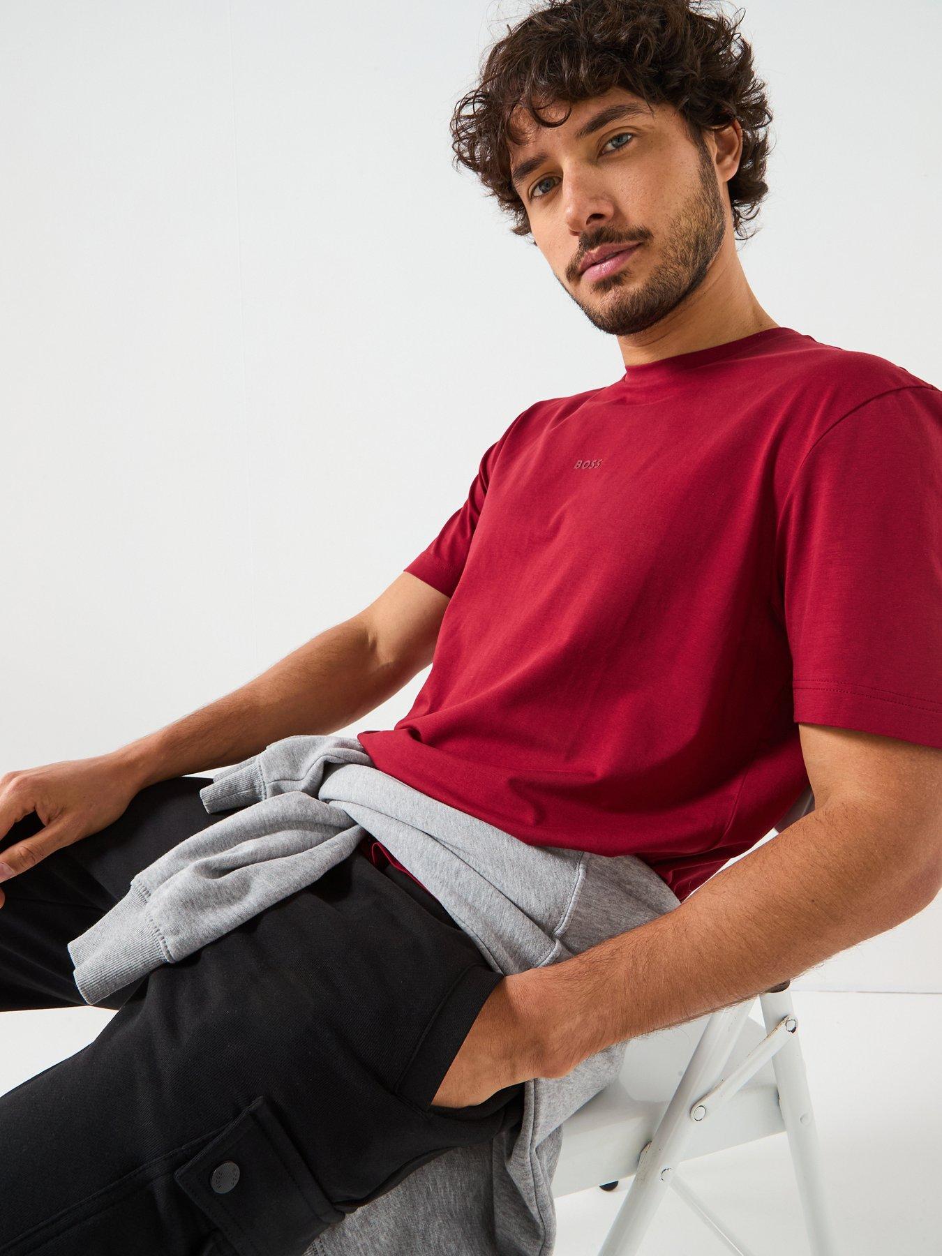 BOSS Boss Tchup Relaxed Fit Centre Logo T-shirt - Dark Red