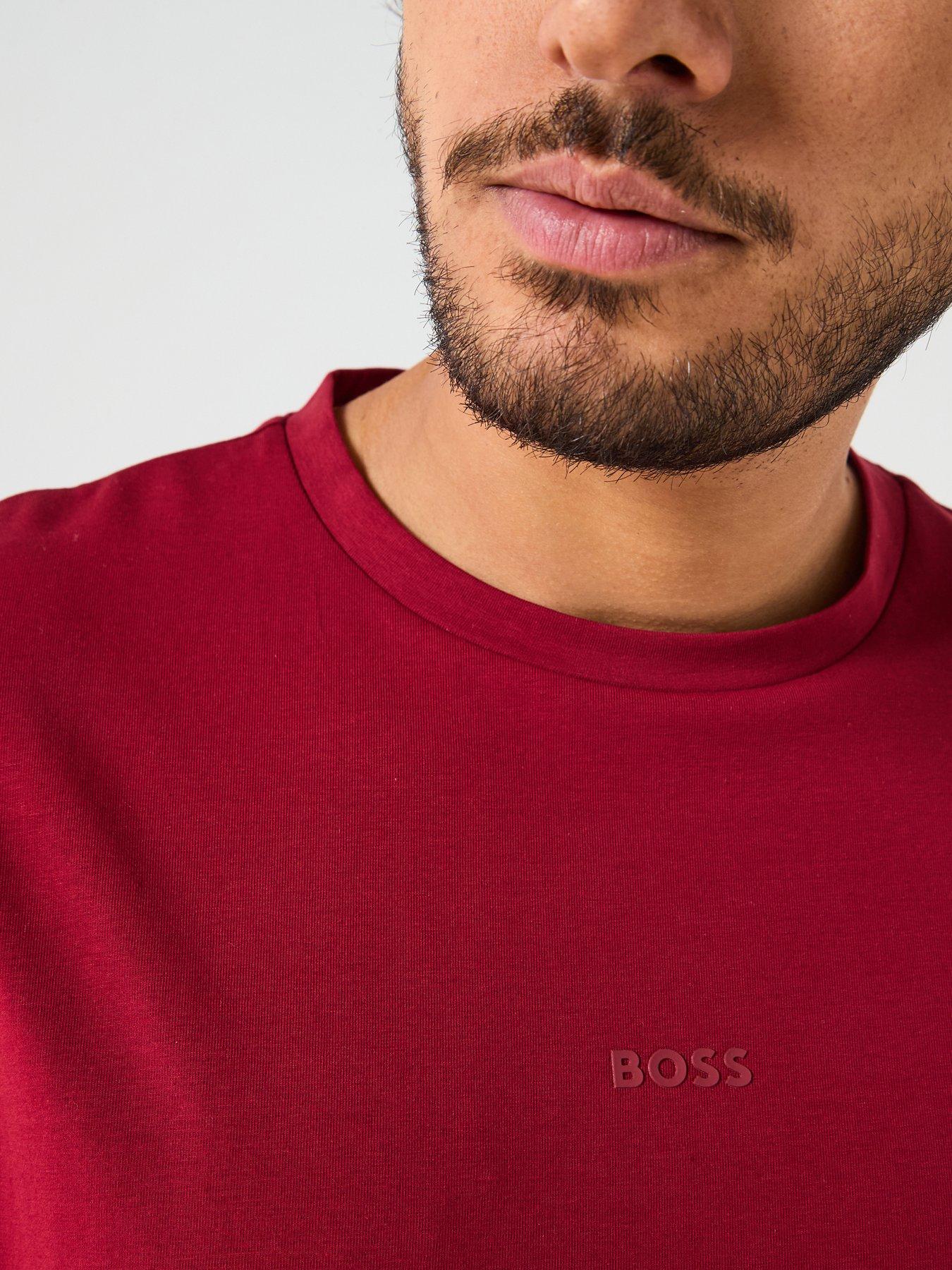 Image 4 of 6 of BOSS Tchup Relaxed Fit Centre Logo T-Shirt - Dark Red