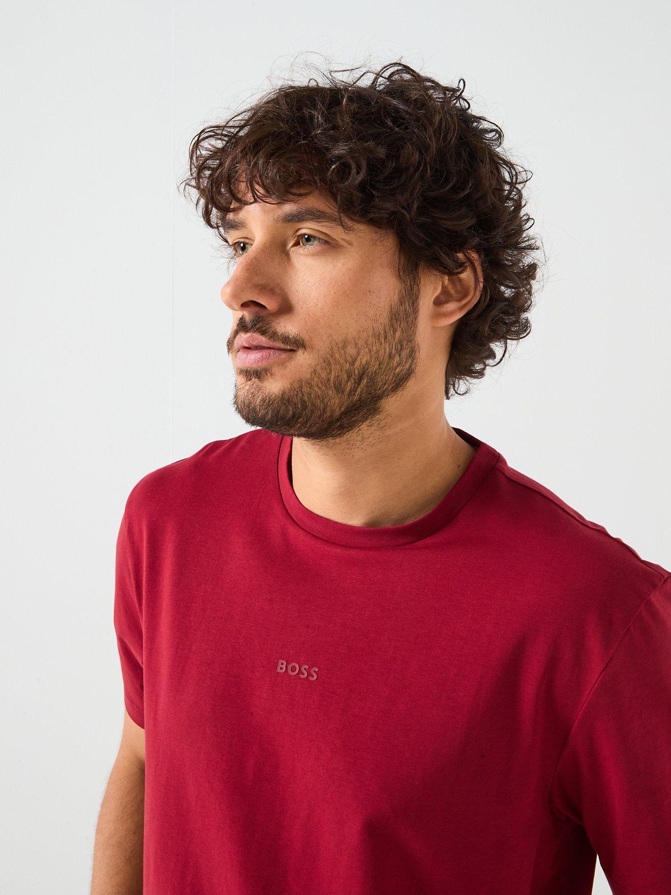 Image 6 of 6 of BOSS Tchup Relaxed Fit Centre Logo T-Shirt - Dark Red