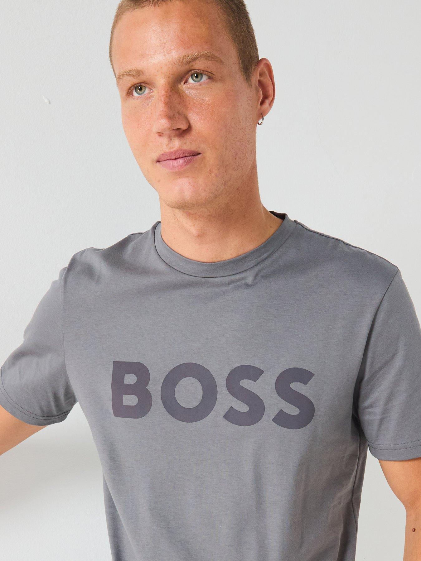Image 4 of 5 of BOSS Large Logo T-Shirt - Light Grey