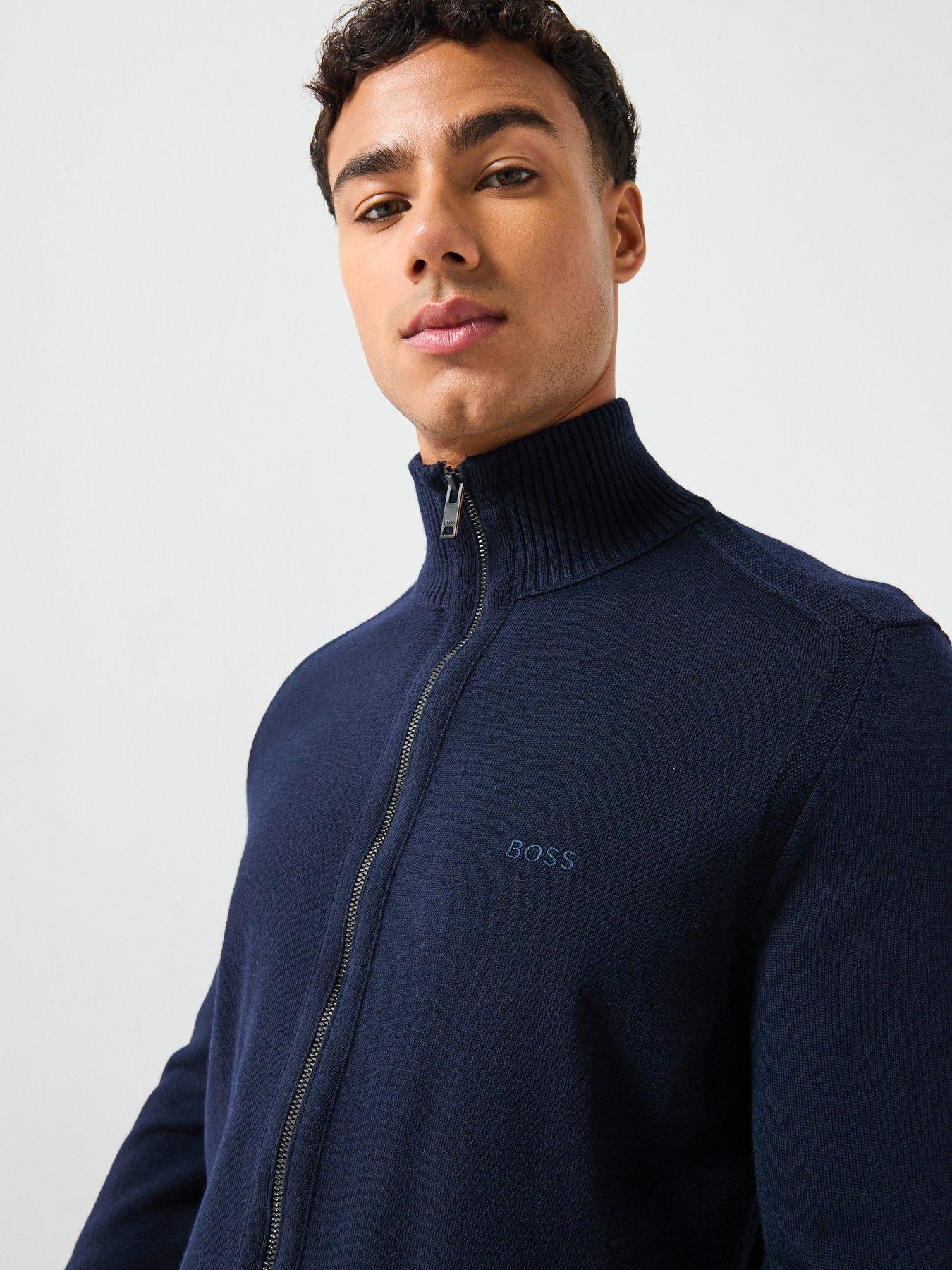 Image 5 of 5 of BOSS Avac Full Zip Knitted Jumper - Navy