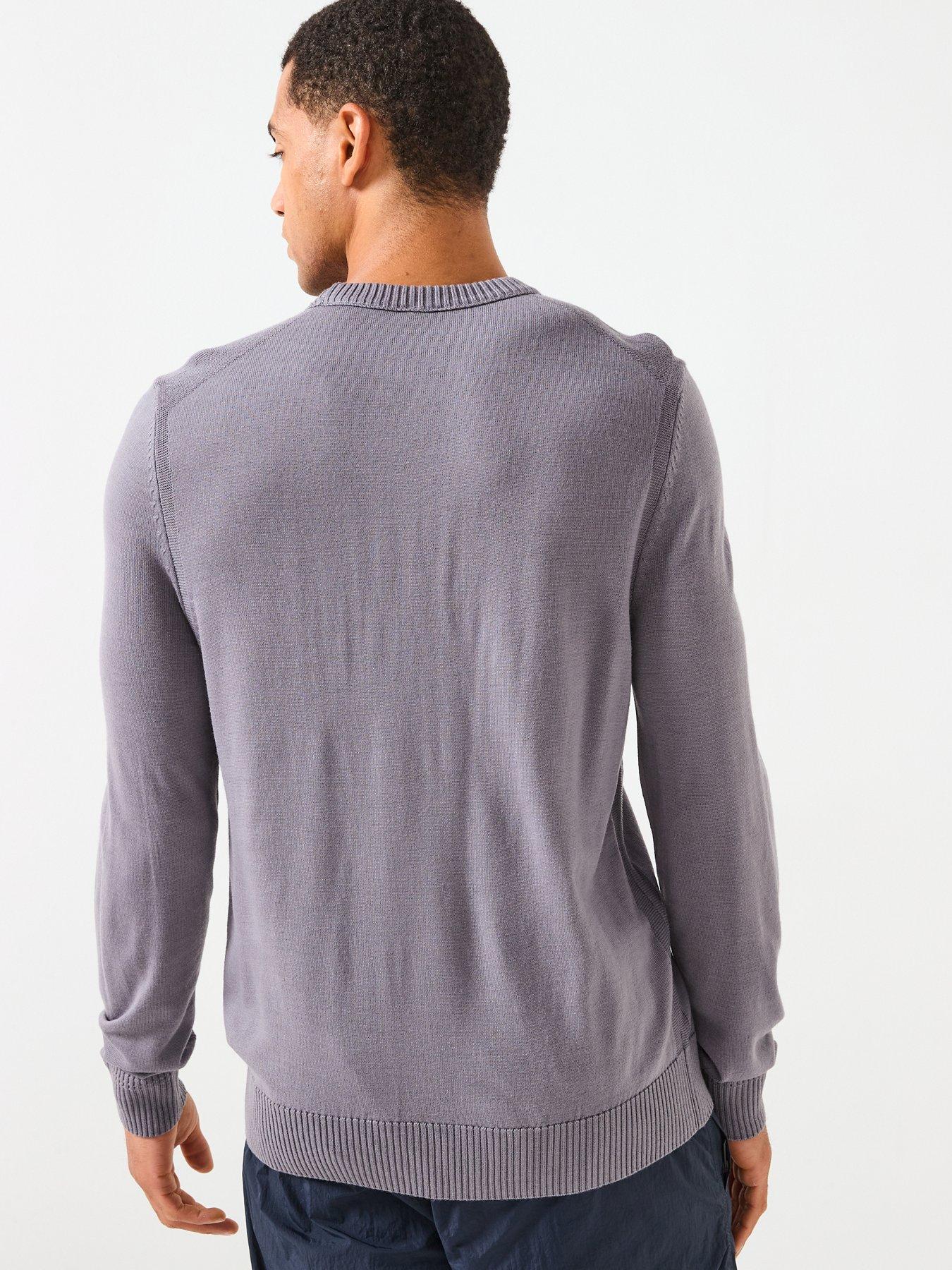 Image 2 of 6 of BOSS Avac Crew Knitted Jumper - Light Grey