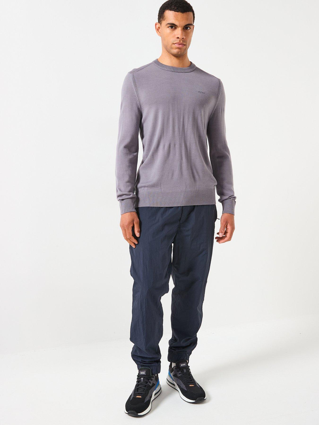 Image 3 of 6 of BOSS Avac Crew Knitted Jumper - Light Grey