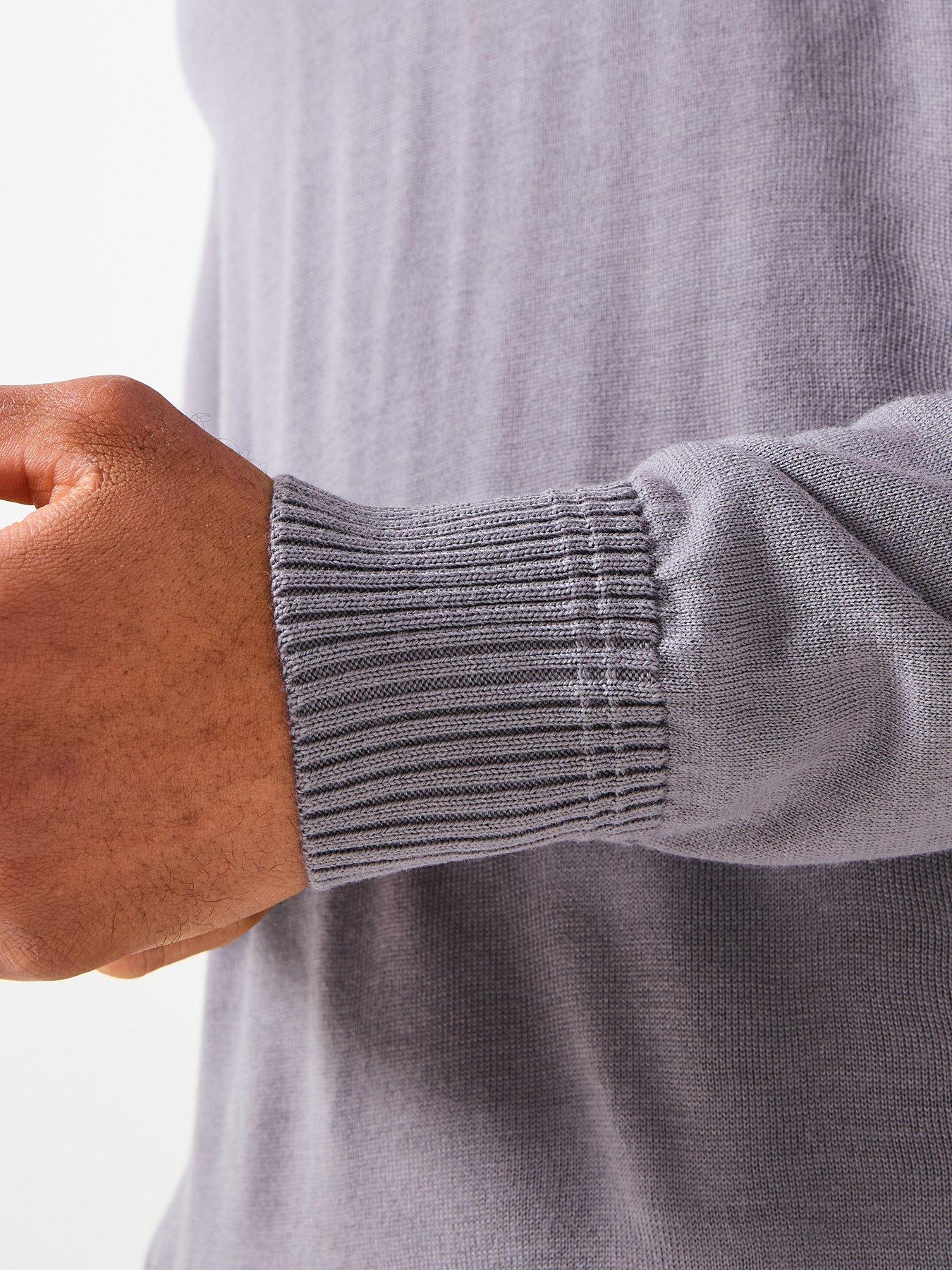 Image 5 of 6 of BOSS Avac Crew Knitted Jumper - Light Grey