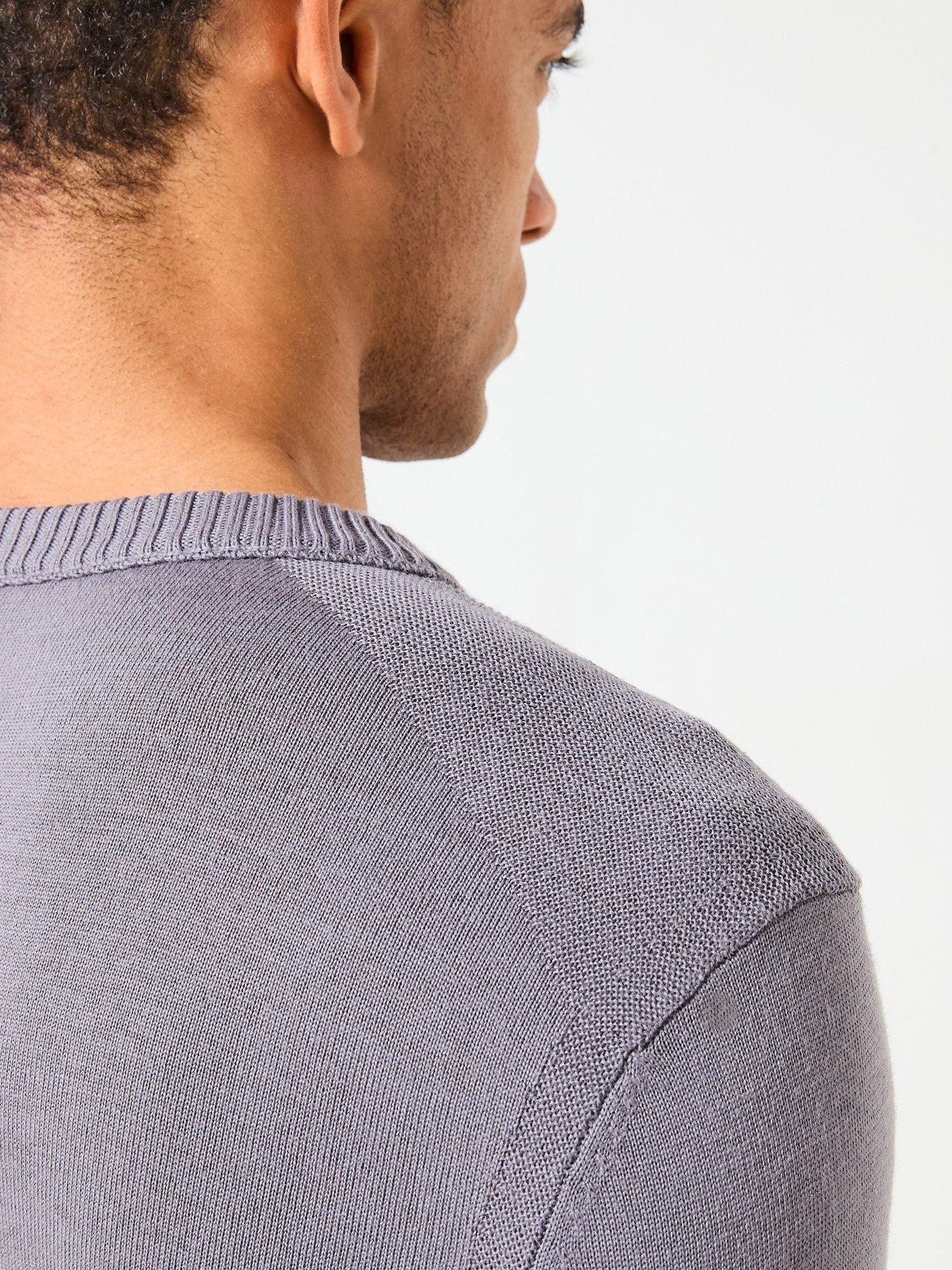 Image 6 of 6 of BOSS Avac Crew Knitted Jumper - Light Grey