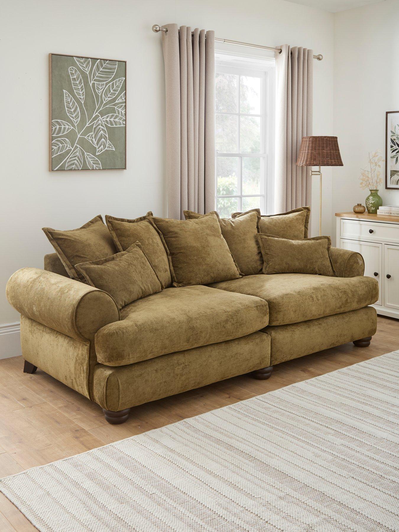 undefined Amersham 4 Seater Scatter Back Fabric Sofa - Made to Order in the UK