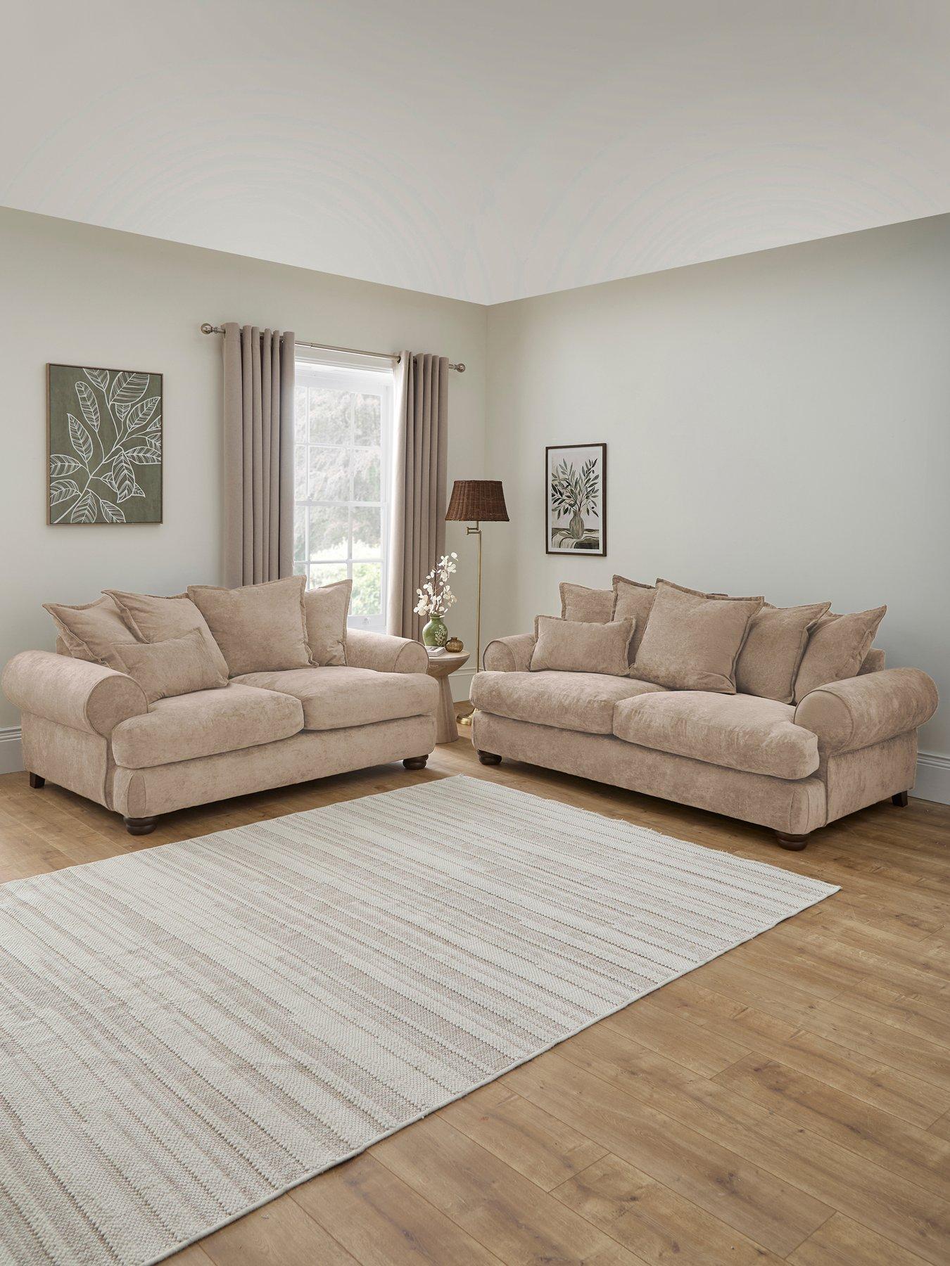 The Very Collection Amersham 3 + 2 Seater Scatter Back Fabric Sofas Set (Buy  &  SAVE!) - Made to Order in the UK - FSC® Certified