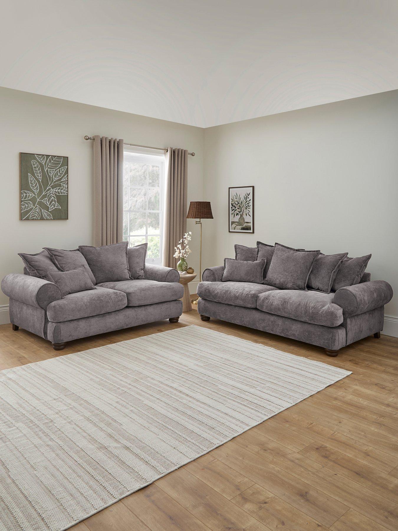 The Very Collection Amersham 3 + 2 Seater Scatter Back Fabric Sofas Set (Buy  &  SAVE!) - Made to Order in the UK - FSC® Certified