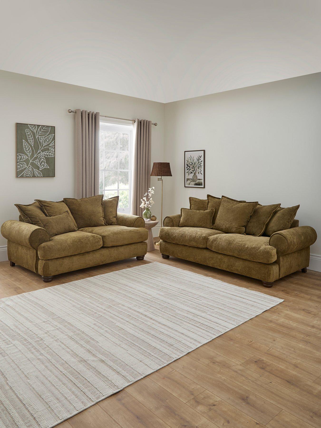 The Very Collection Amersham 3 + 2 Seater Scatter Back Fabric Sofas Set (Buy  &  SAVE!) - Made to Order in the UK - FSC® Certified