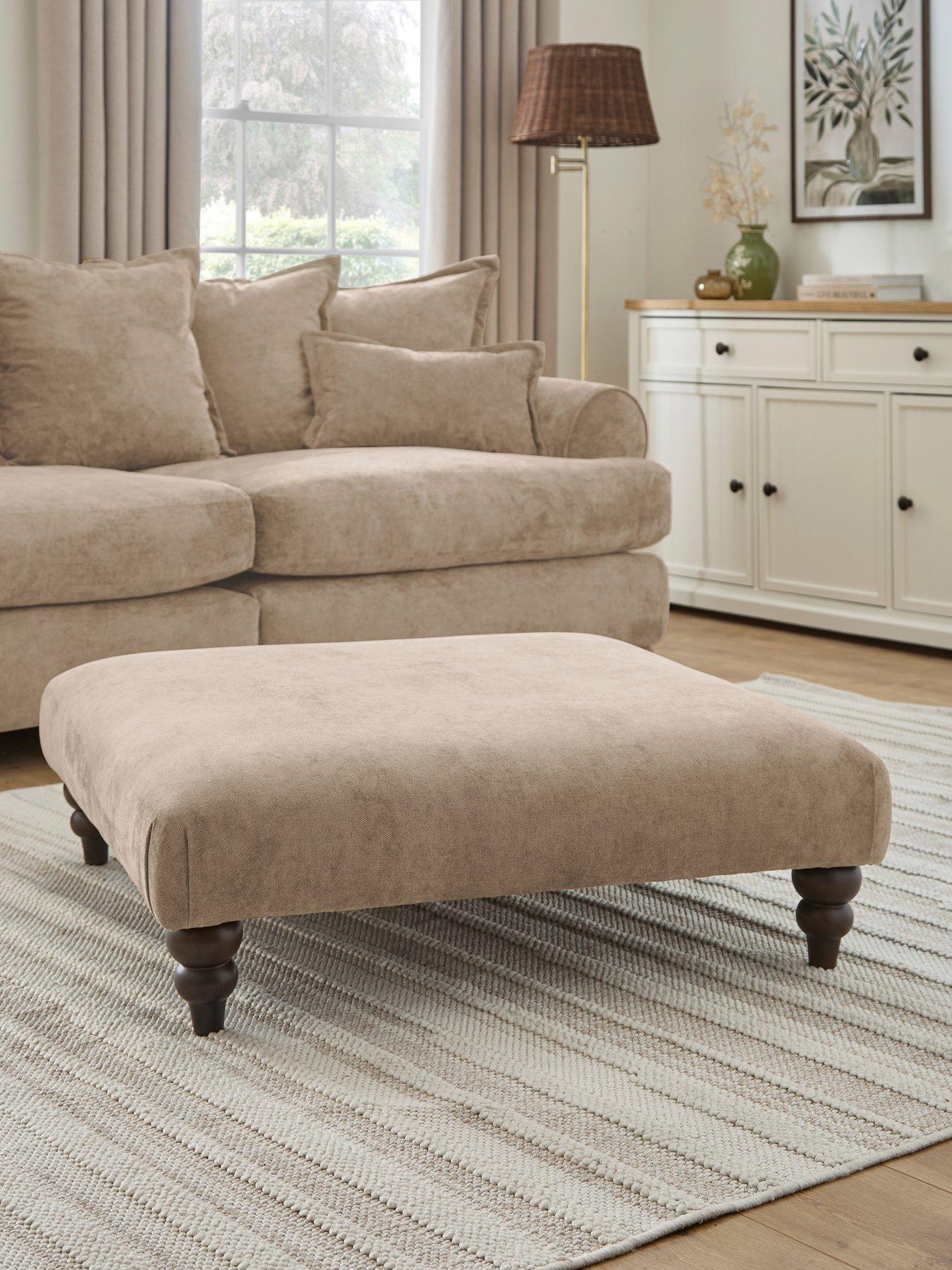 The Very Collection Amersham Plain Fabric Footstool - Made to Order in the UK - FSC® Certified